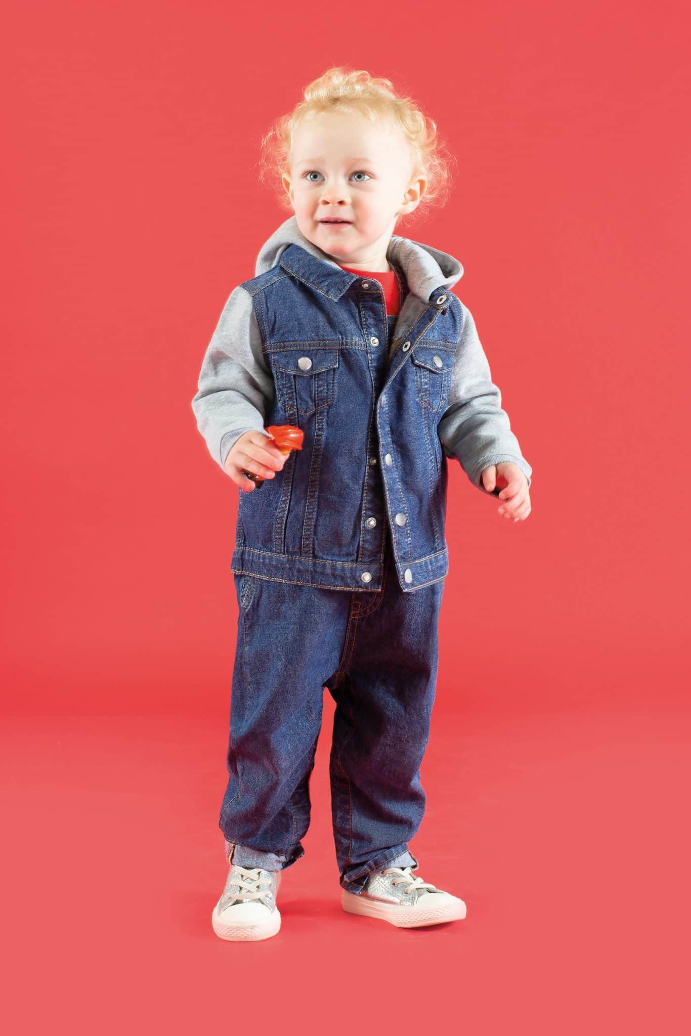 Miniature 1 pour Veste en jean à capuche enfant