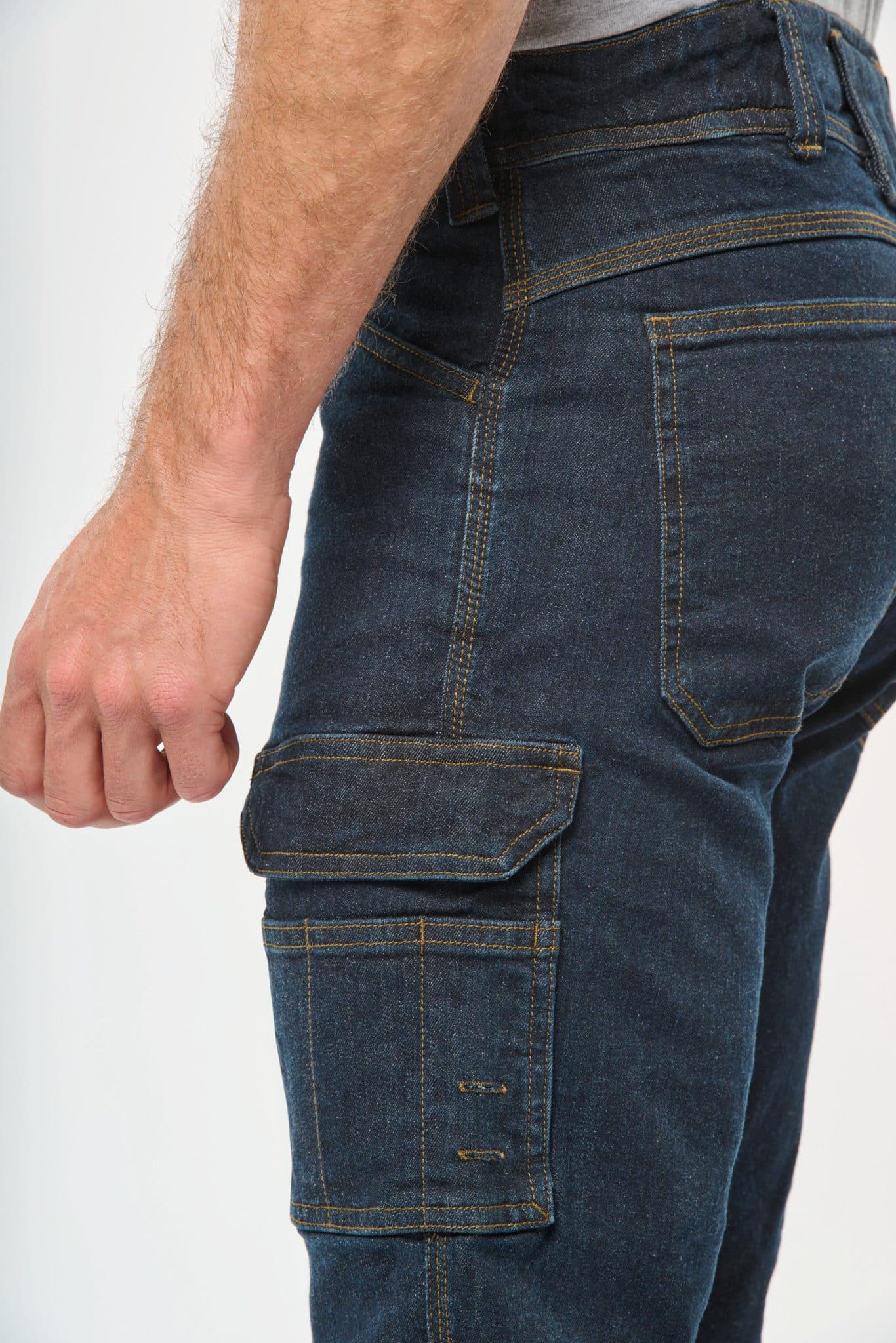 Miniature 8 pour Bermuda denim multipoches homme