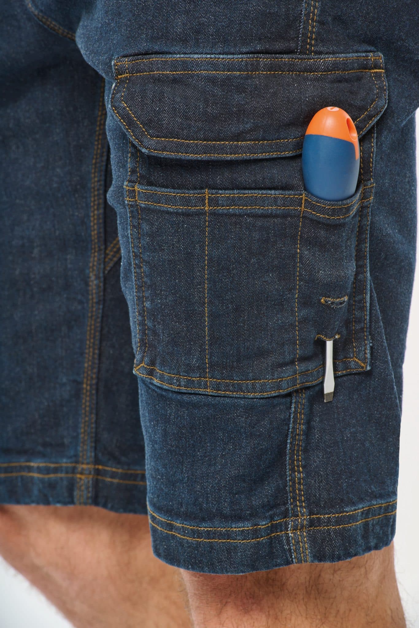 Miniature 7 pour Bermuda denim multipoches homme