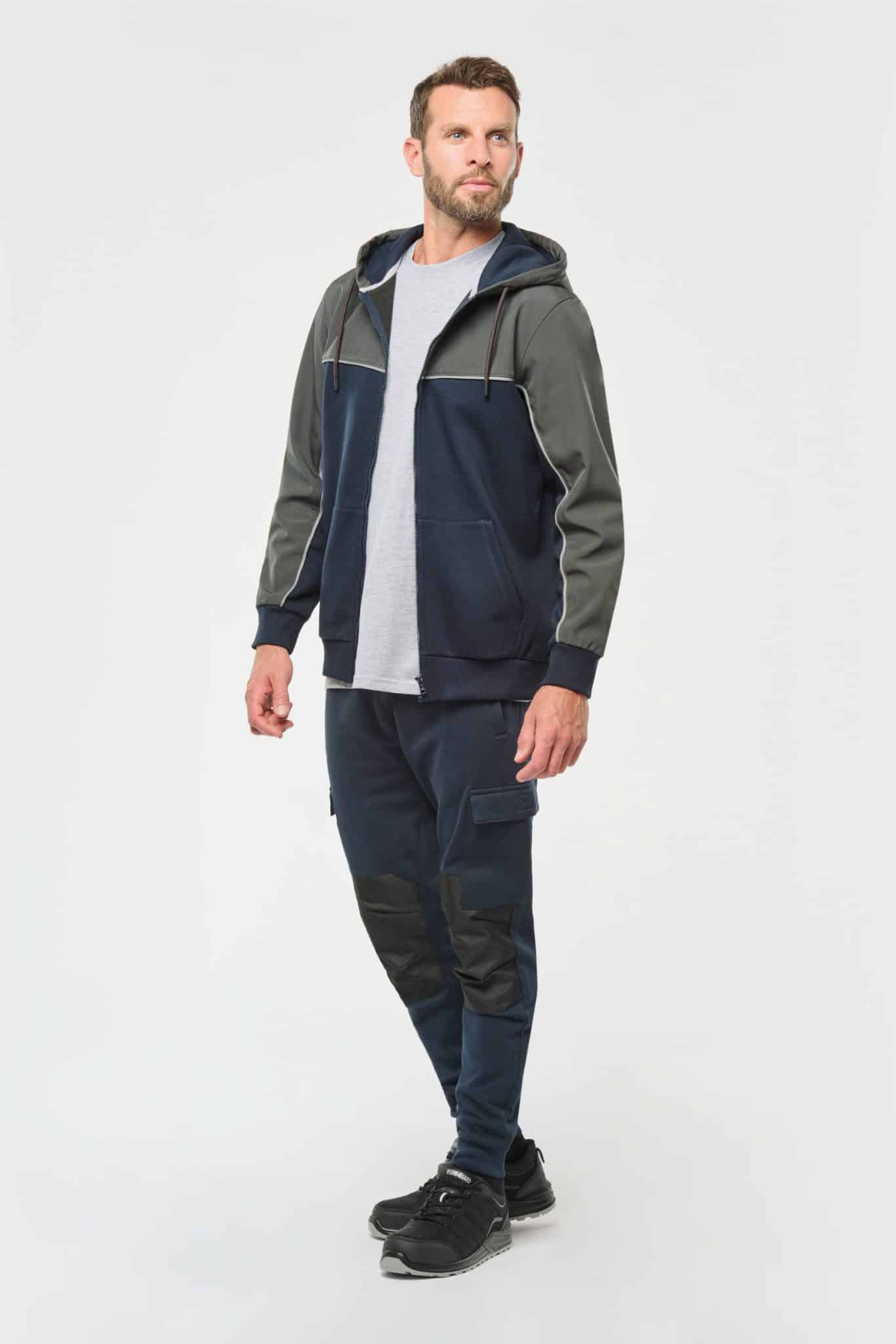 Miniature 2 pour Veste molleton bicolore zippée à capuche écoresponsable unisexe