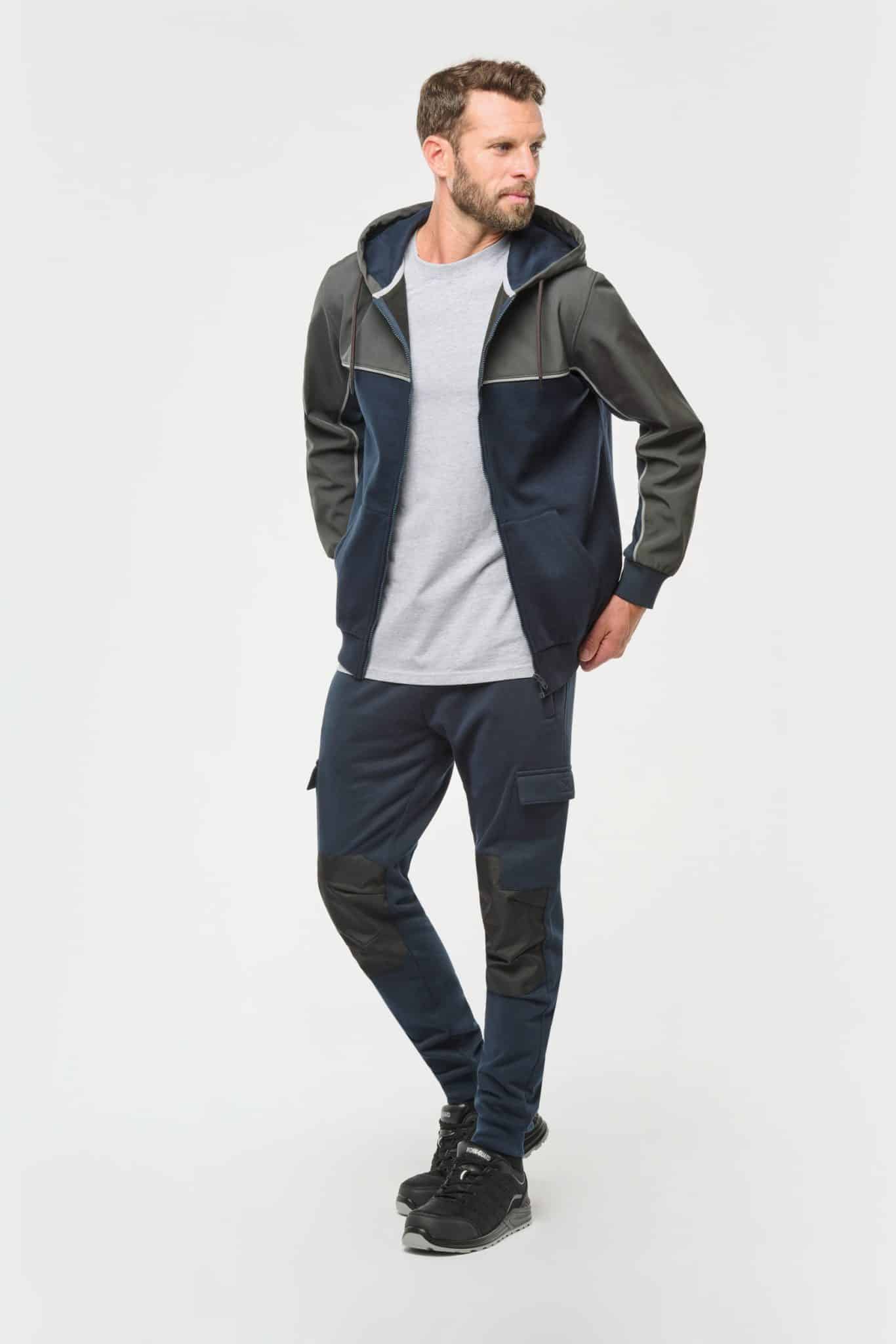 Miniature 3 pour Veste molleton bicolore zippée à capuche écoresponsable unisexe