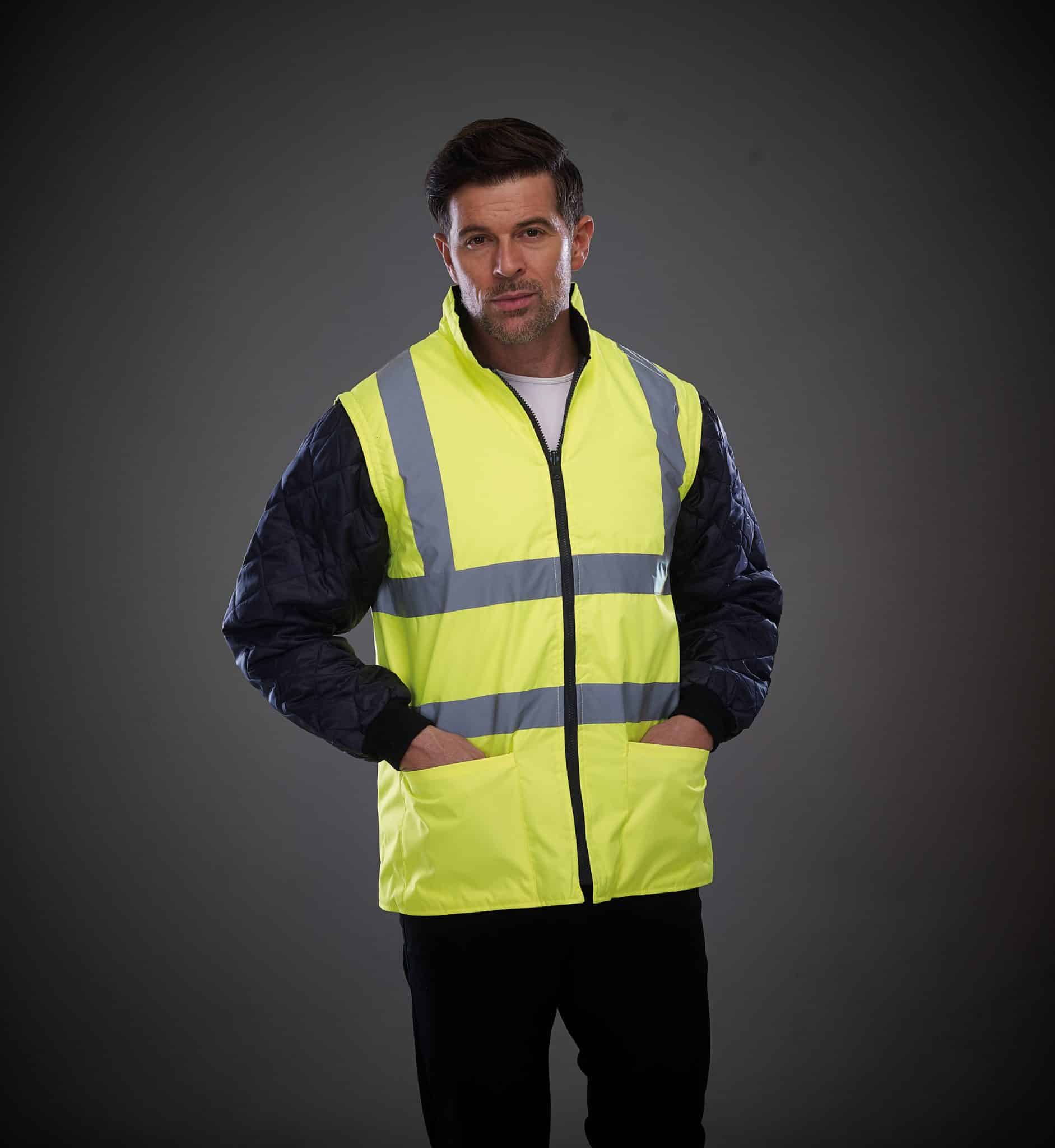 Miniature 1 pour Veste matelassée haute visibilité avec manches détachables