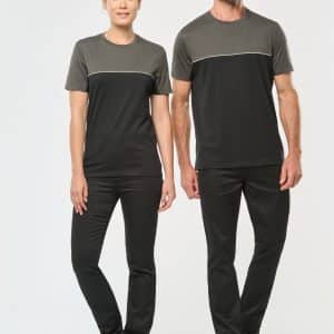 Visuel T-shirt bicolore écoresponsable manches courtes unisexe