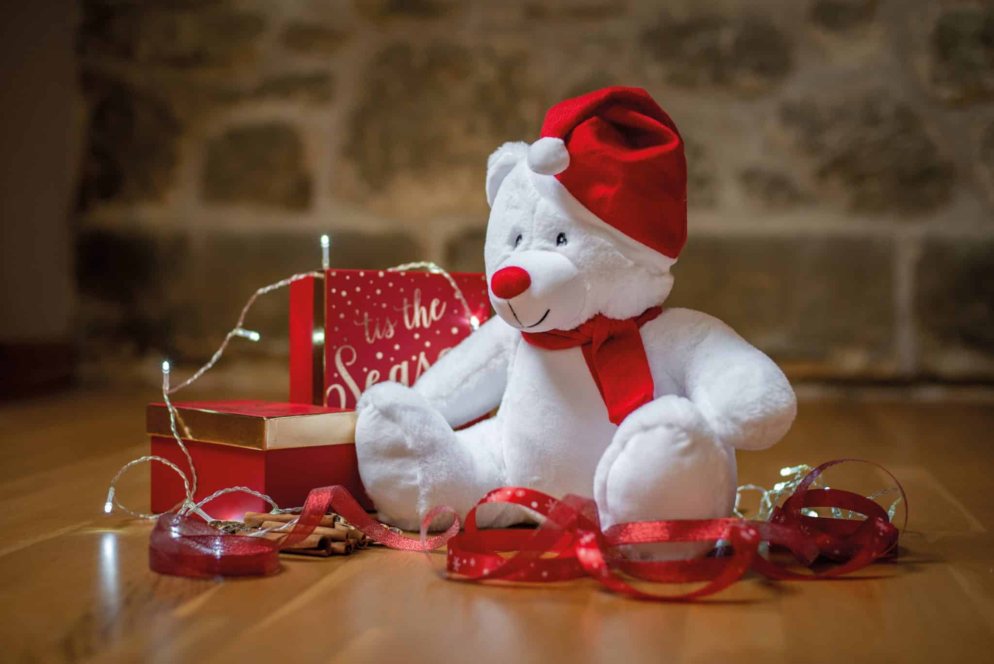 Miniature 1 pour Peluche zippée ours de Noël