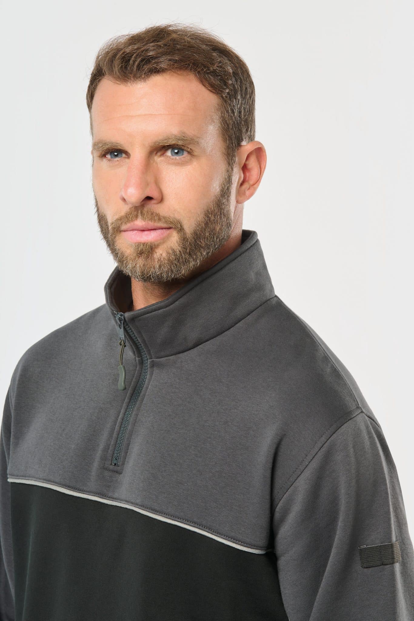 Miniature 9 pour Sweat-shirt écoresponsable col zippé unisexe