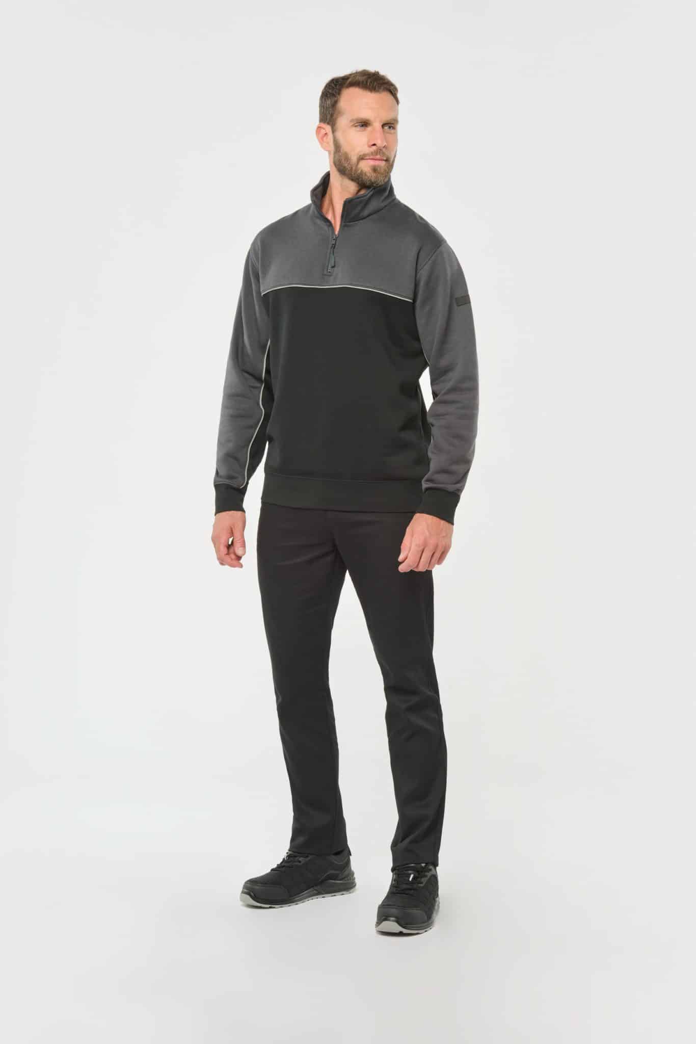 Miniature 4 pour Sweat-shirt écoresponsable col zippé unisexe