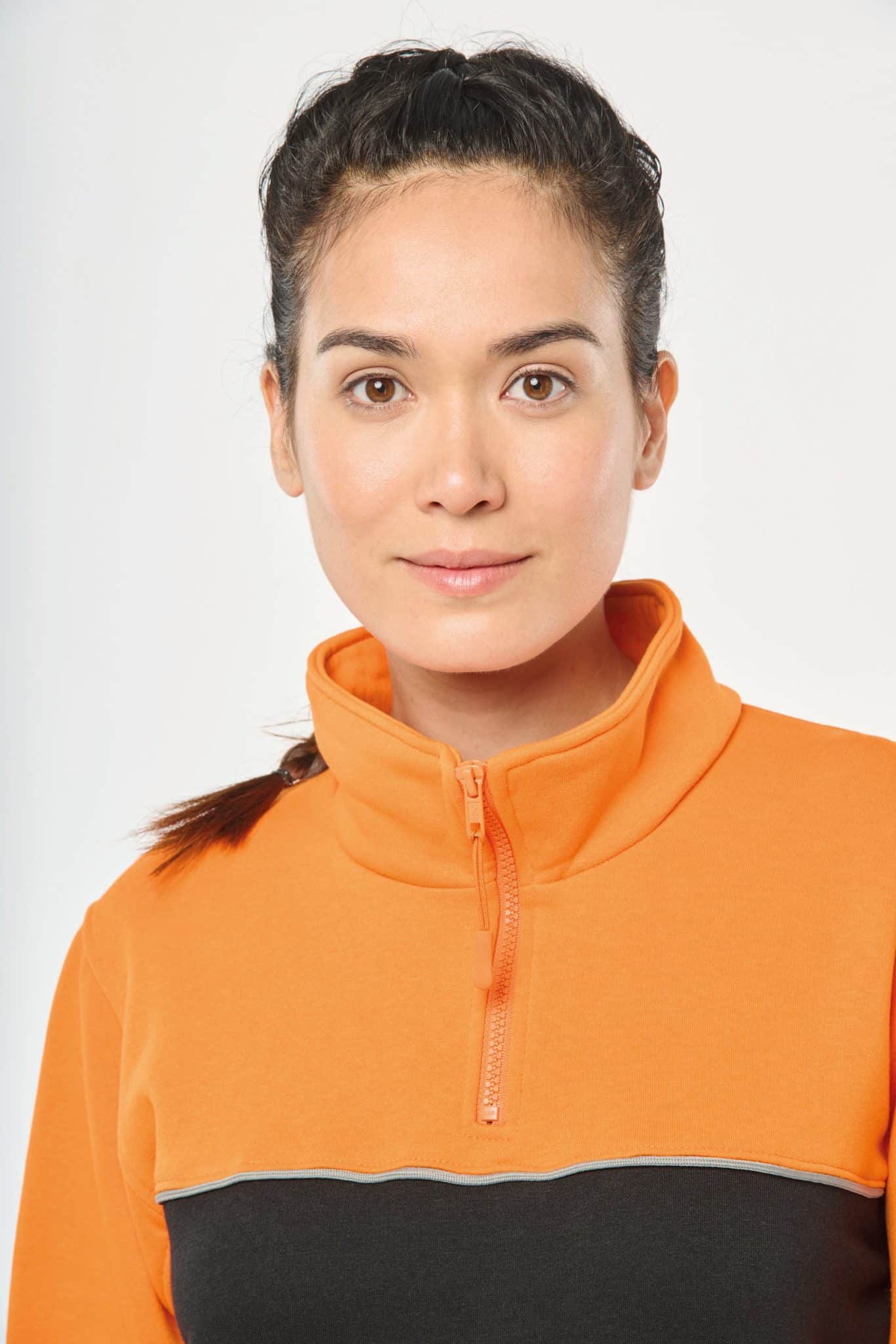Miniature 8 pour Sweat-shirt écoresponsable col zippé unisexe