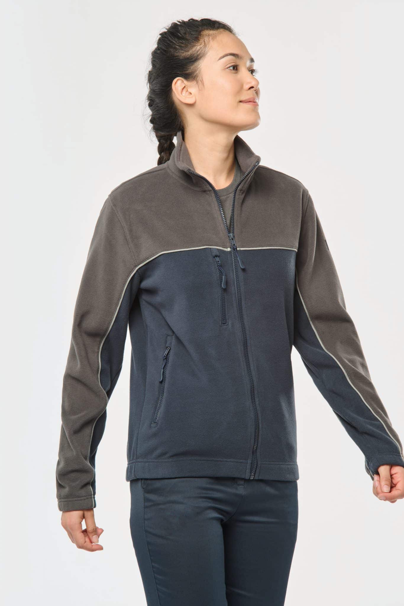 Miniature 4 pour Veste micropolaire bicolore écoresponsable unisexe
