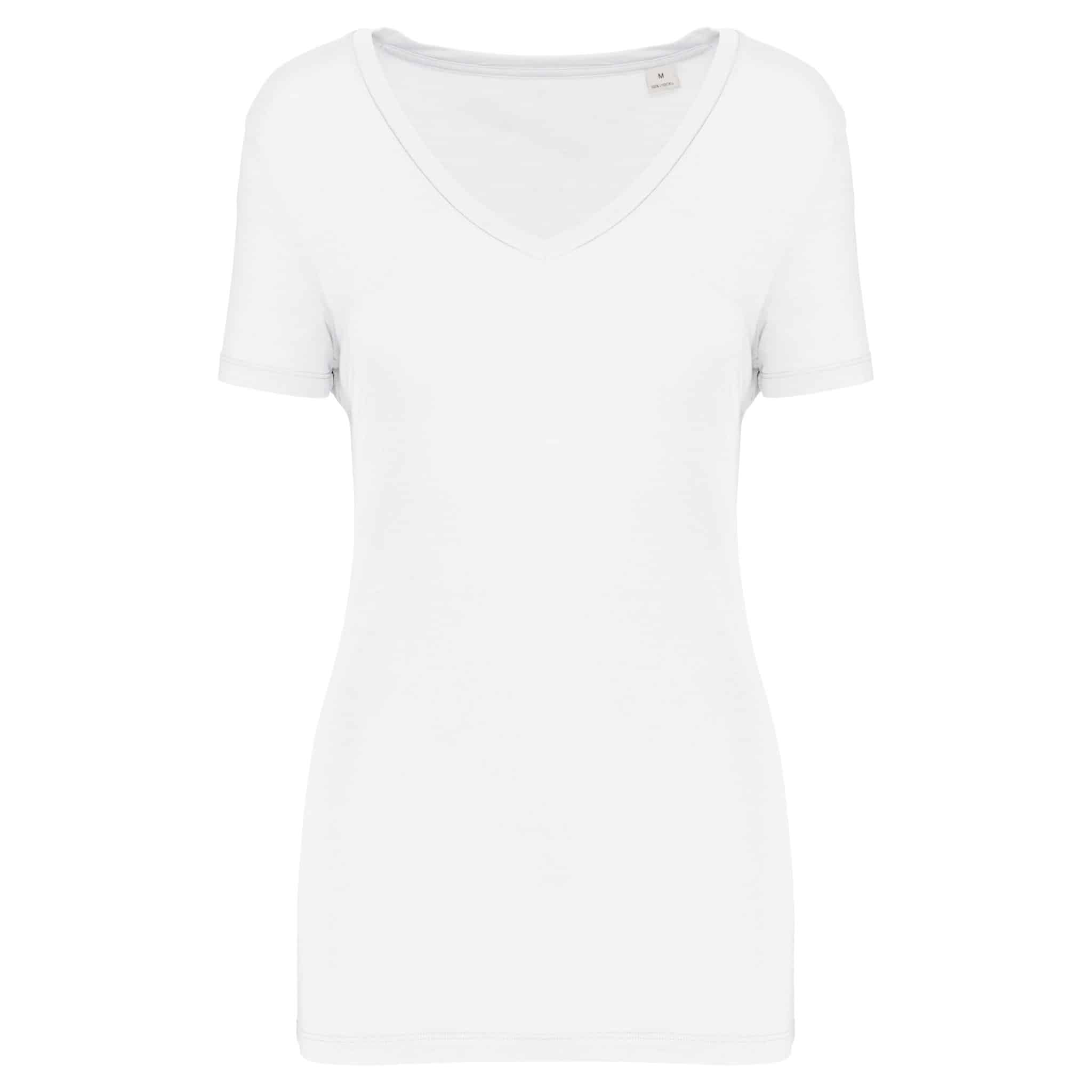 Miniature 10 pour T-shirt Lyocell TENCEL™ col V manches courtes femme