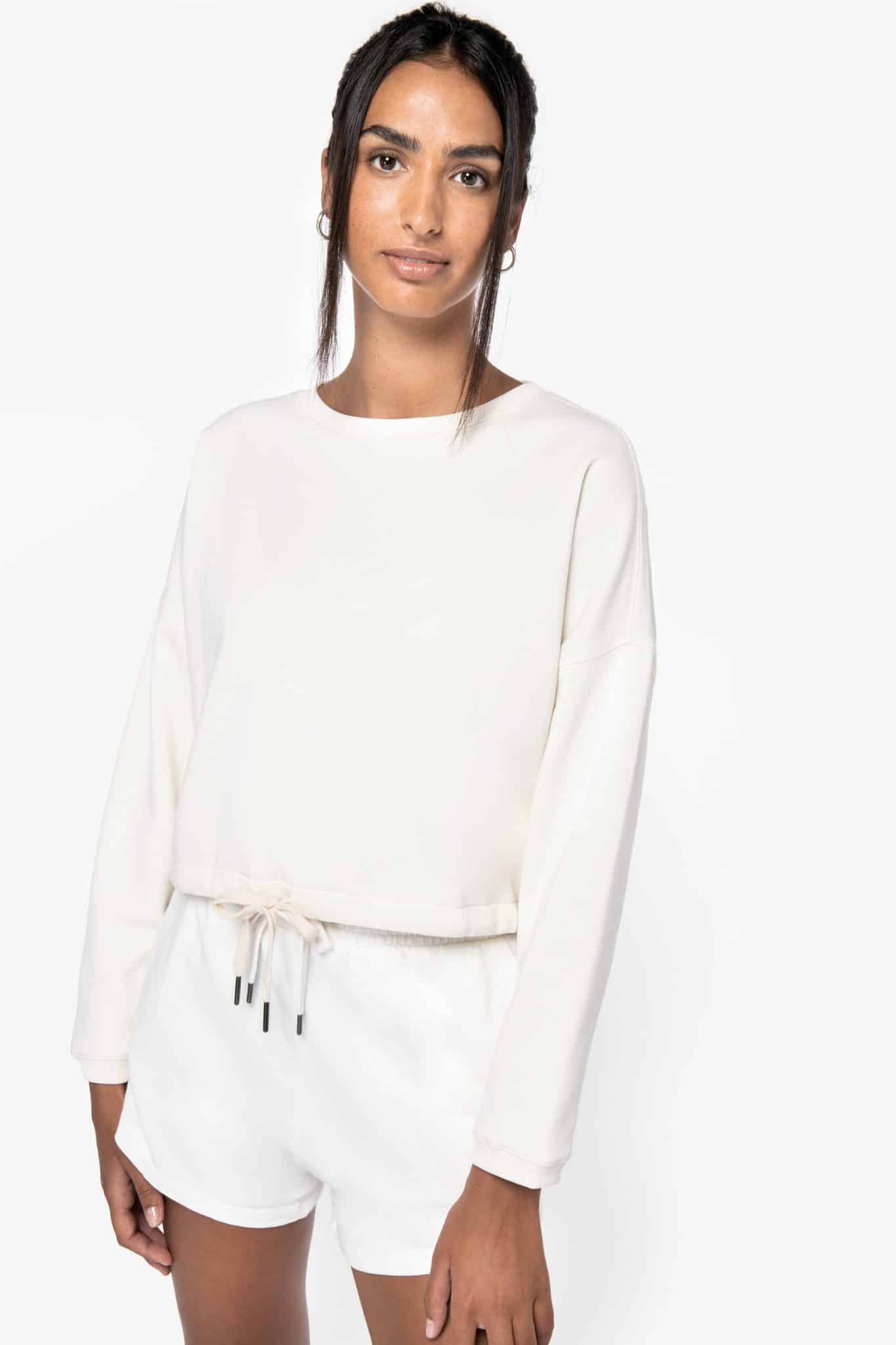 Miniature 4 pour Sweat-shirt écoresponsable à col rond oversize crop femme