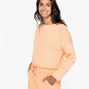 Visuel Sweat-shirt écoresponsable à col rond oversize crop femme