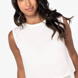 Visuel T-shirt écoresponsable  crop sans manche femme