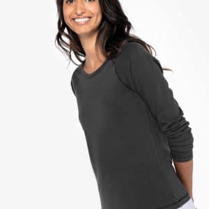 Visuel T-shirt écoresponsable raglan manches longues femme