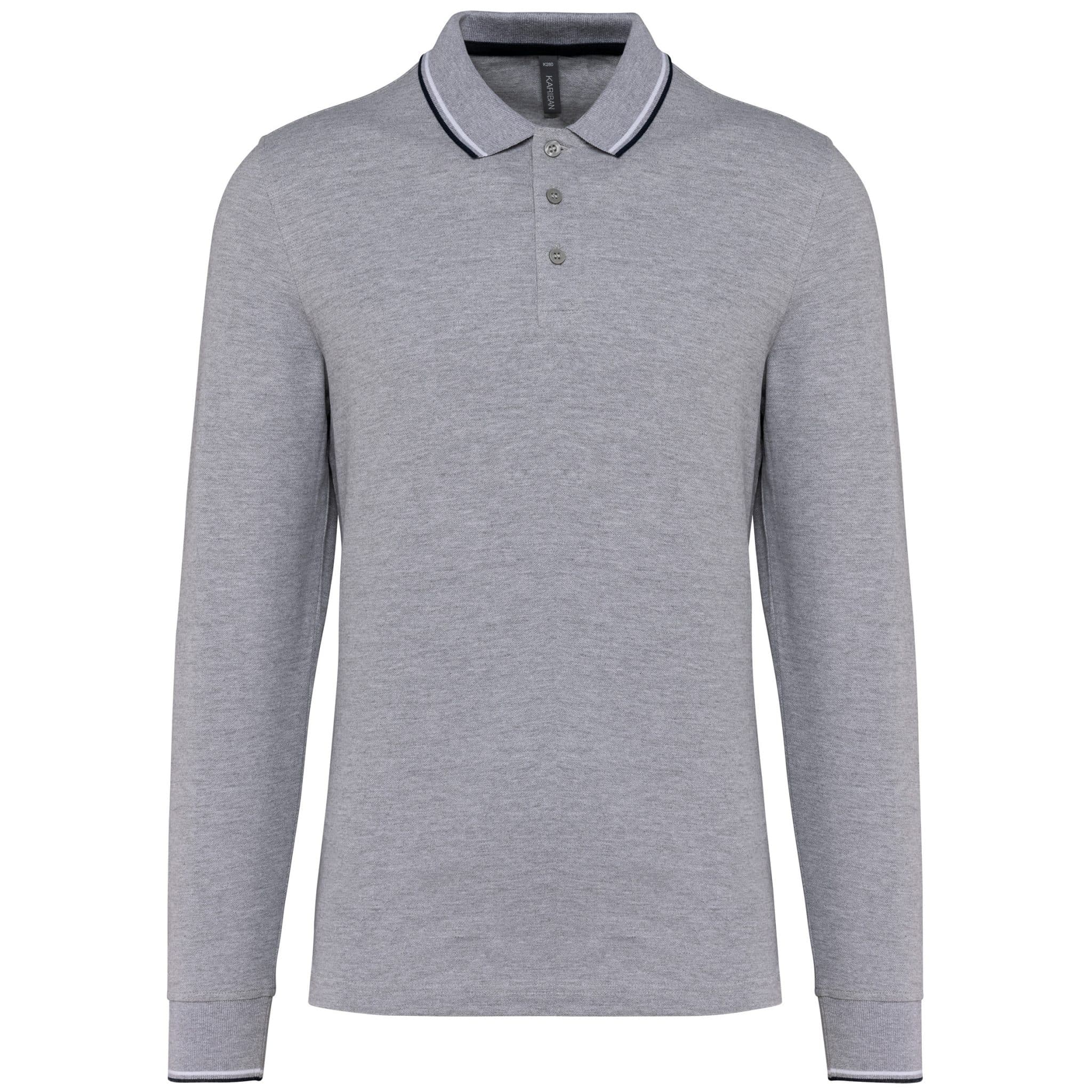 Miniature 11 pour Polo maille piquée manches longues homme