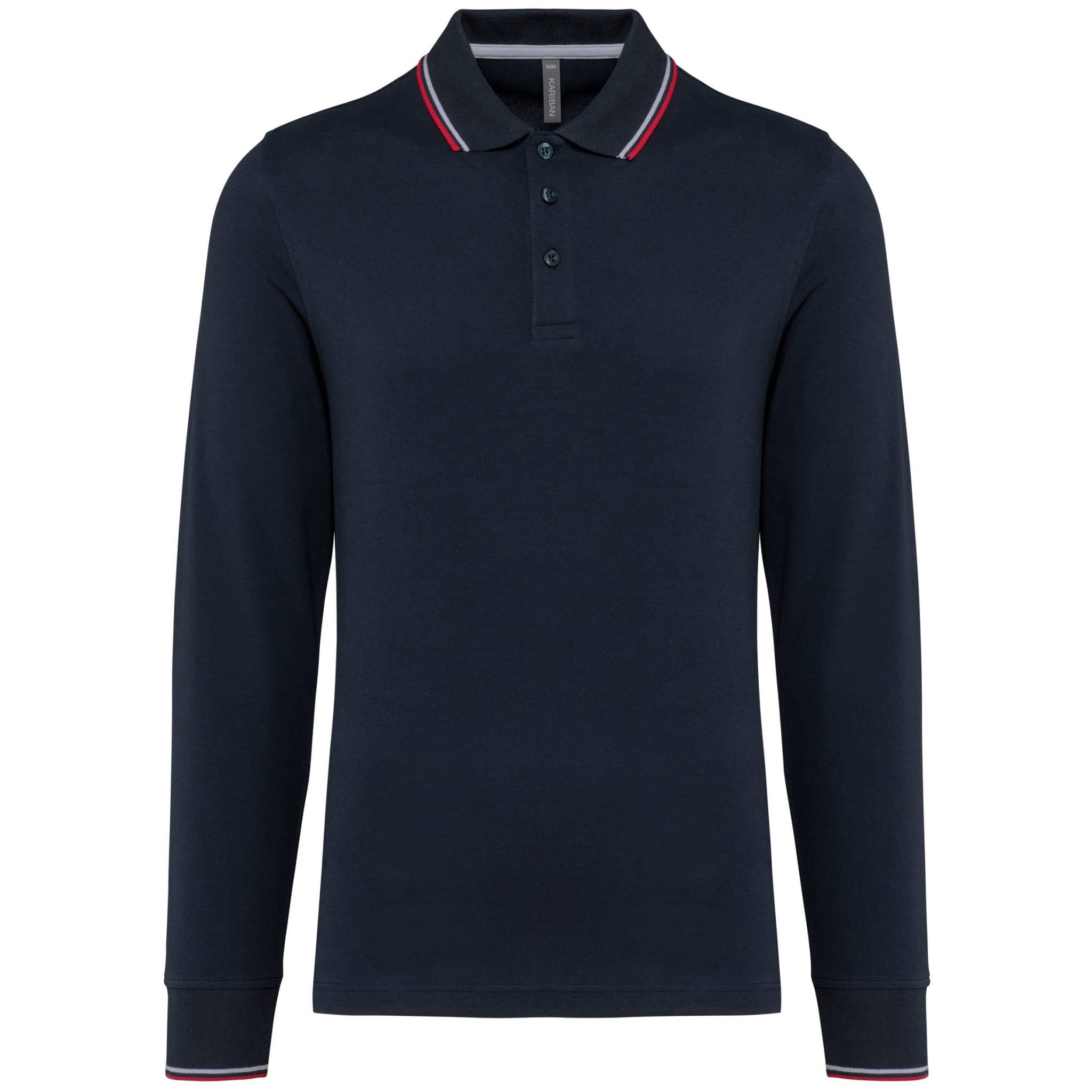 Miniature 10 pour Polo maille piquée manches longues homme