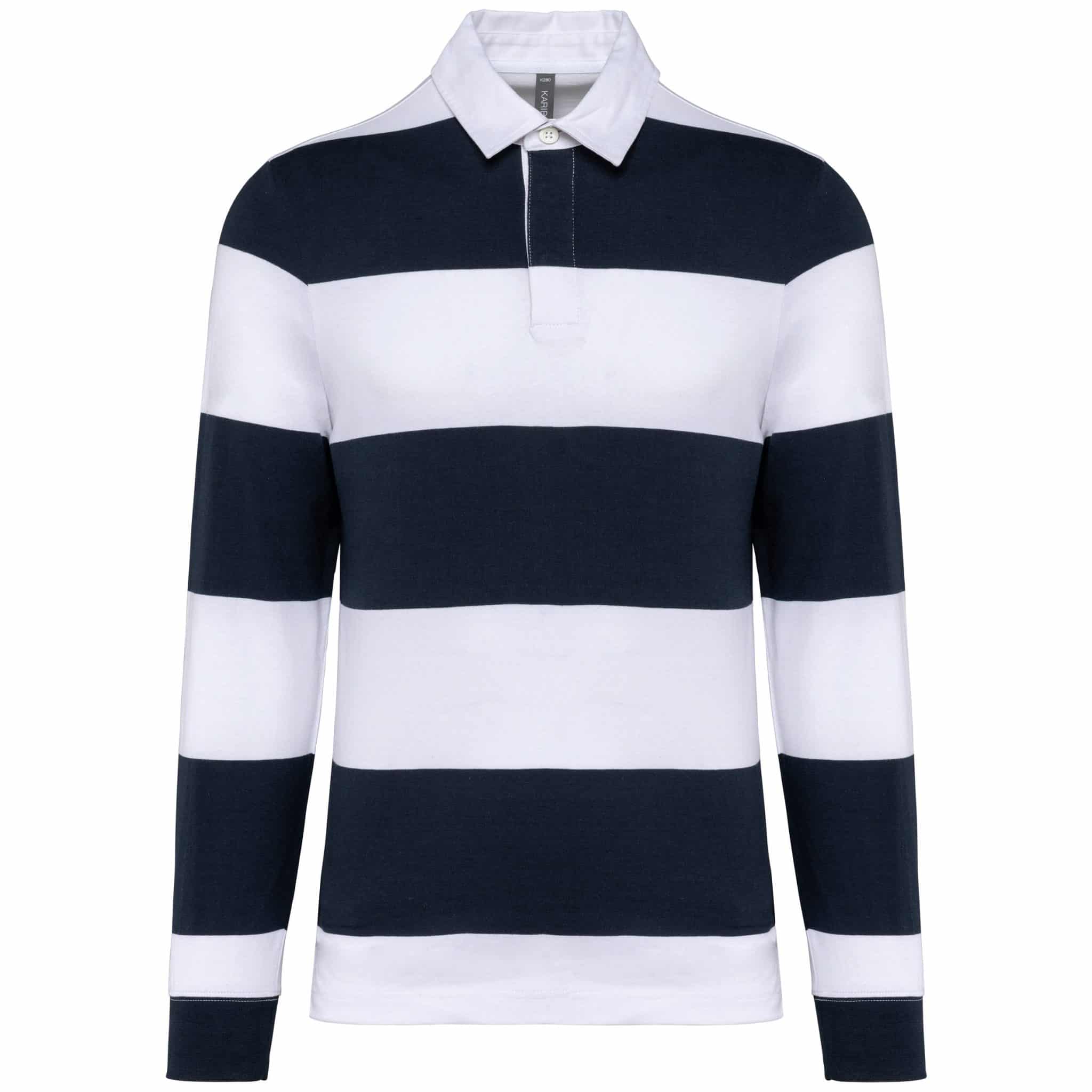 Miniature 5 pour Polo rugby rayé manches longues unisexe