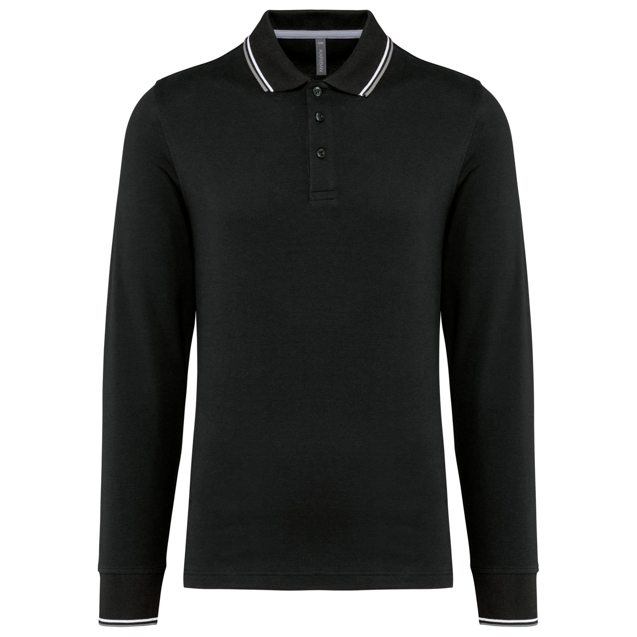 Miniature 8 pour Polo maille piquée manches longues homme