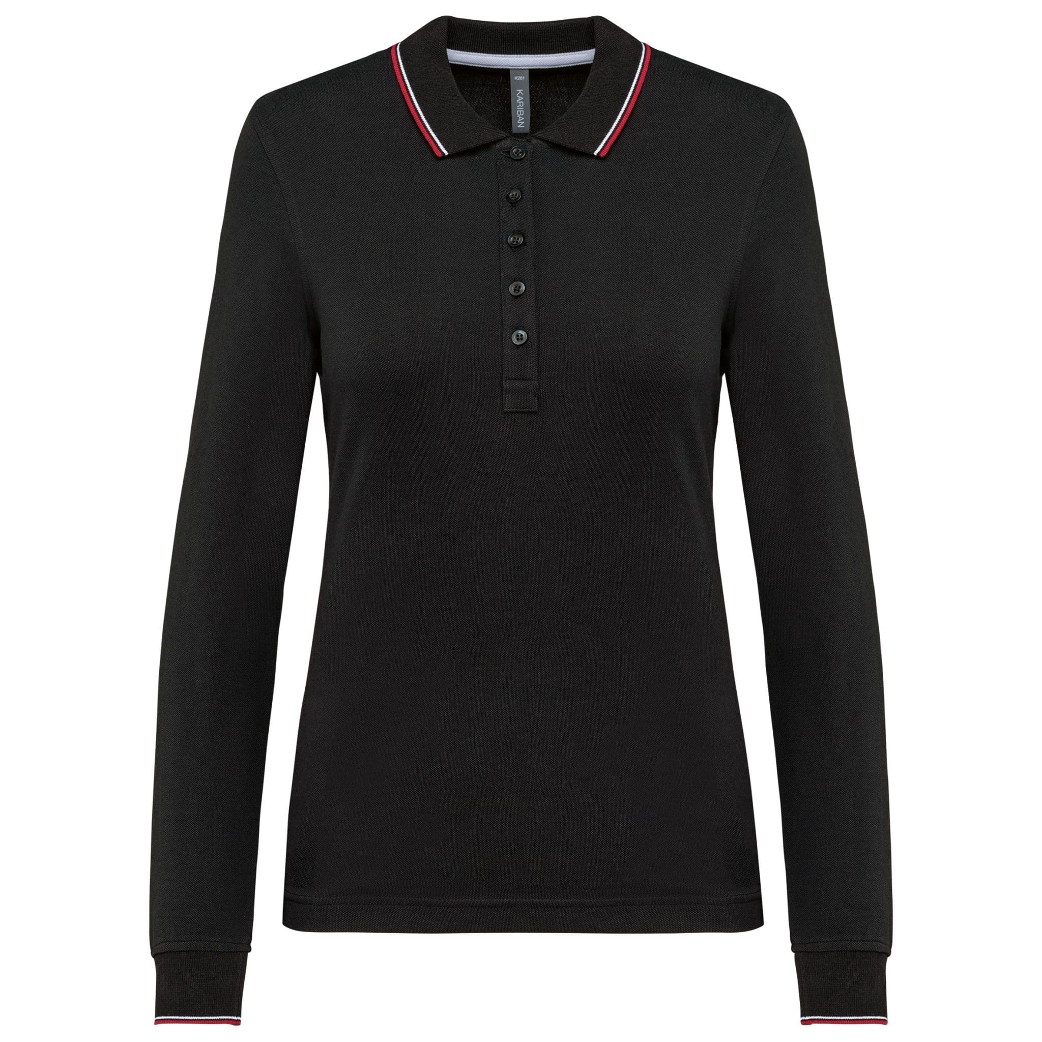 Miniature 9 pour Polo maille piquée manches longues femme