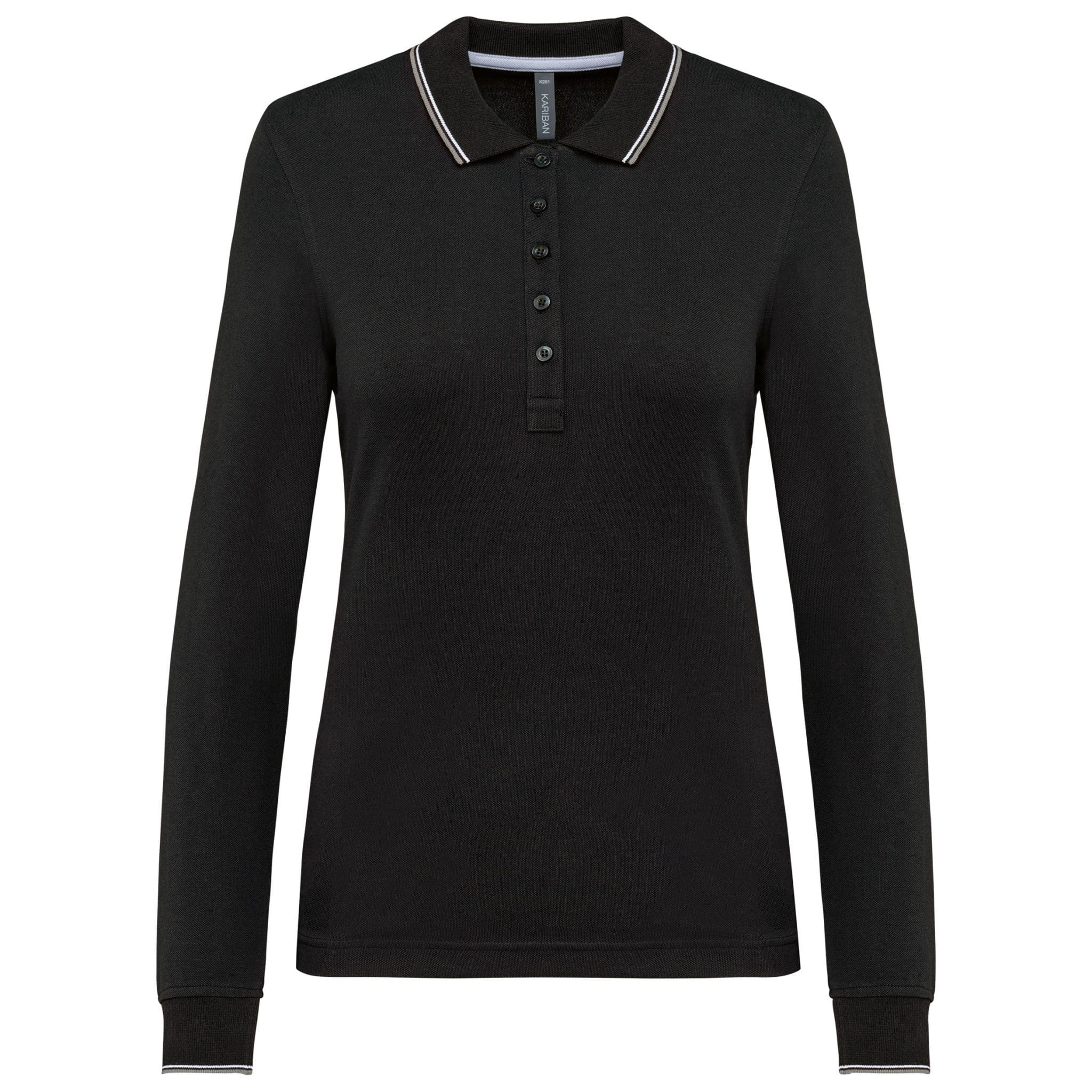 Miniature 8 pour Polo maille piquée manches longues femme
