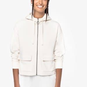 Visuel Sweat-shirt écoresponsable zippé à capuche French Terry femme