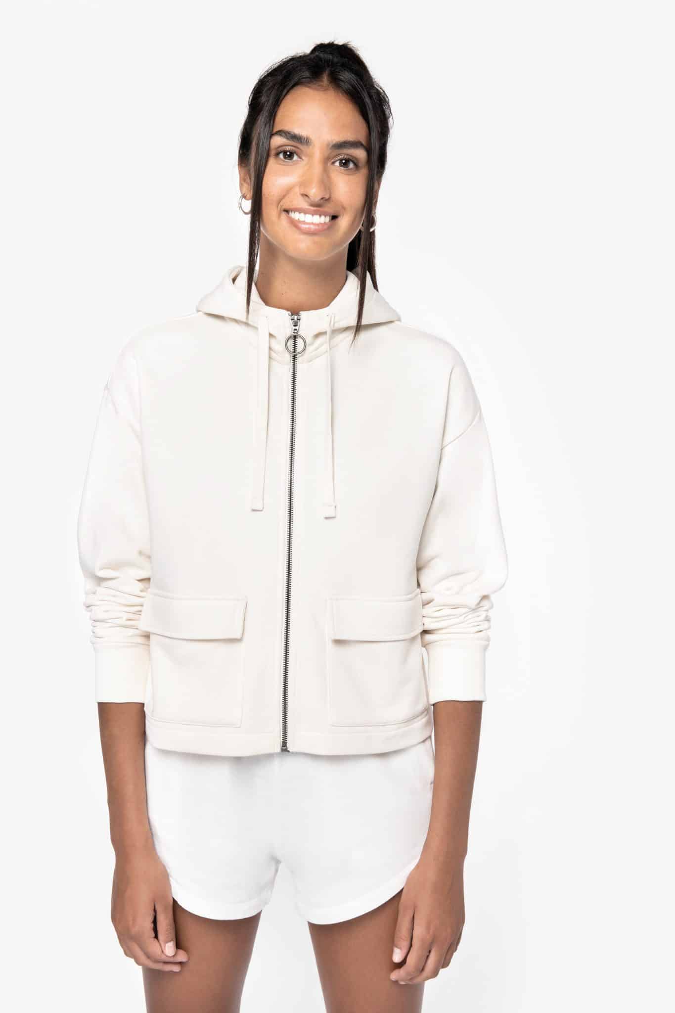 Miniature 1 pour Sweat-shirt écoresponsable zippé à capuche French Terry femme