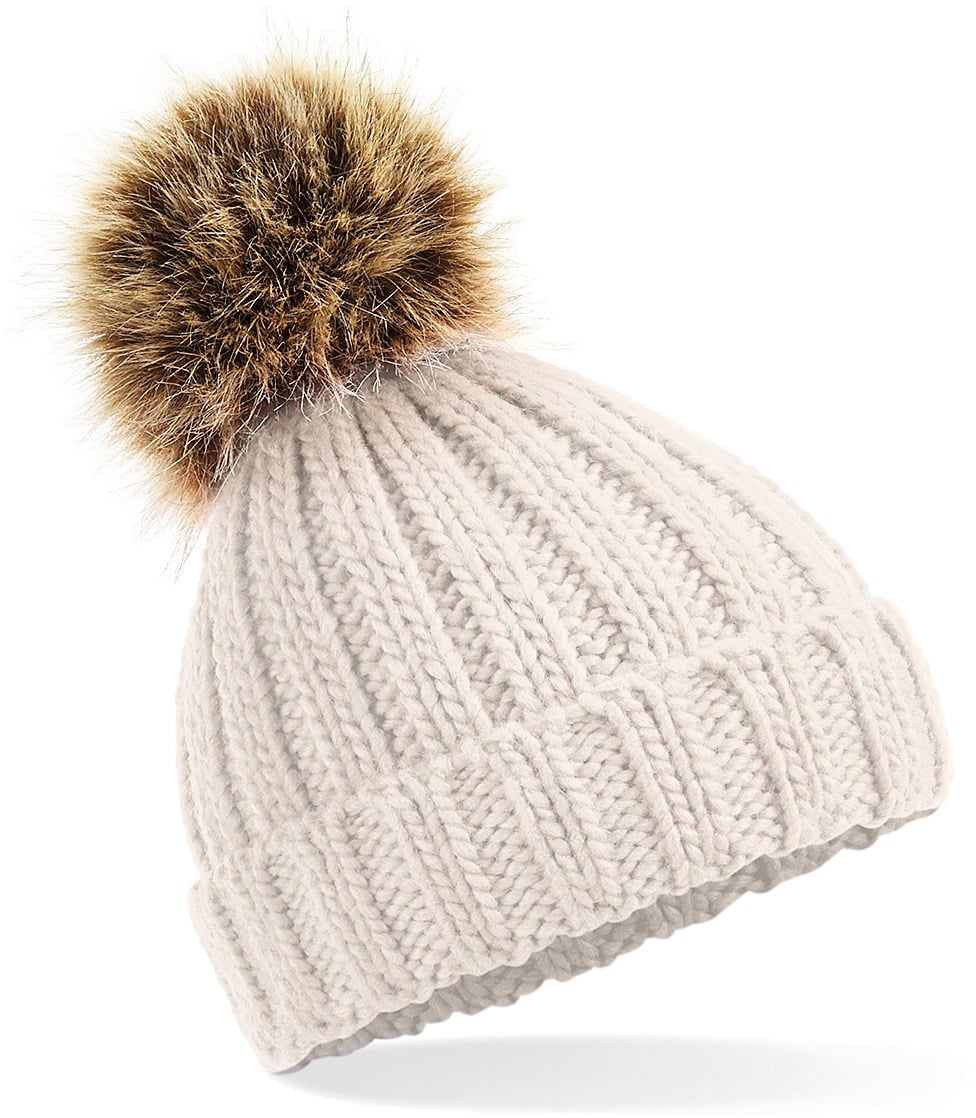 Miniature 8 pour Bonnet epais avec pompon en fausse fourrure