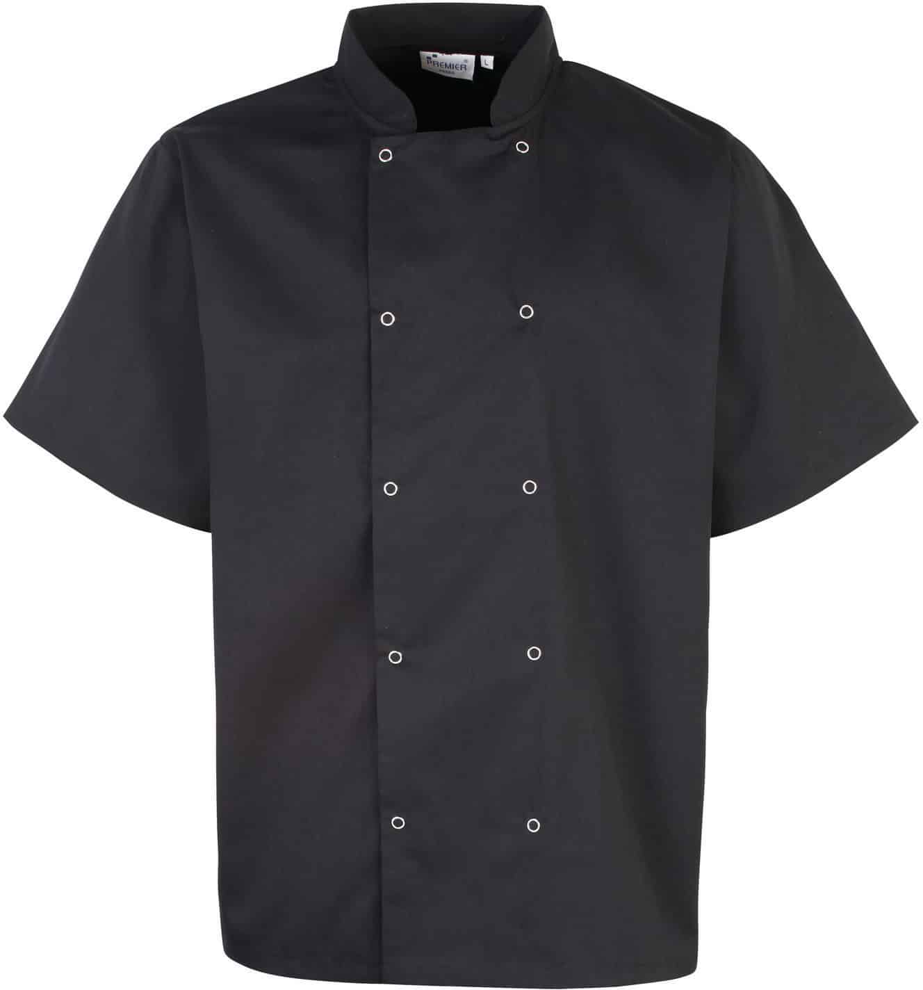 Miniature 2 pour Veste de cuisine manches courtes à boutons pression