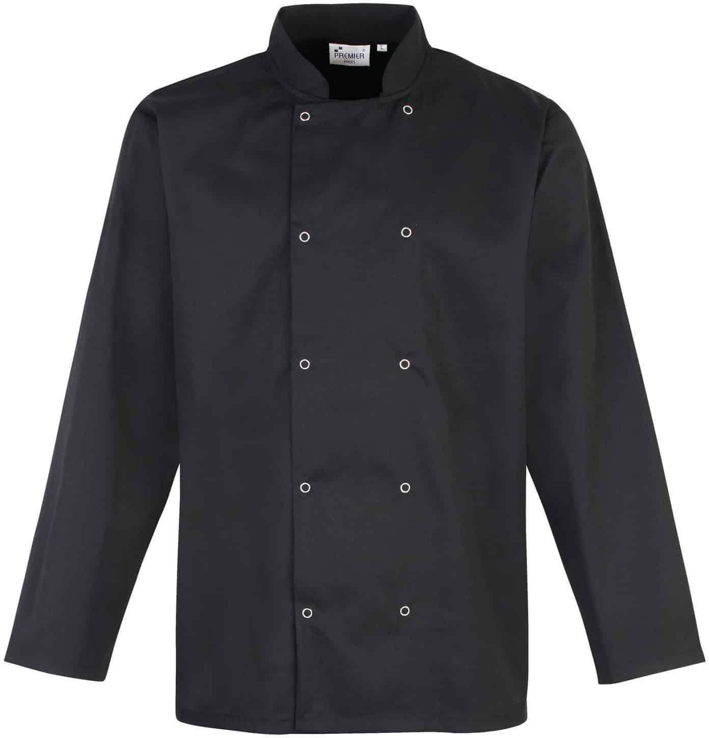 Miniature 2 pour Veste de cuisine manches longues à boutons pression