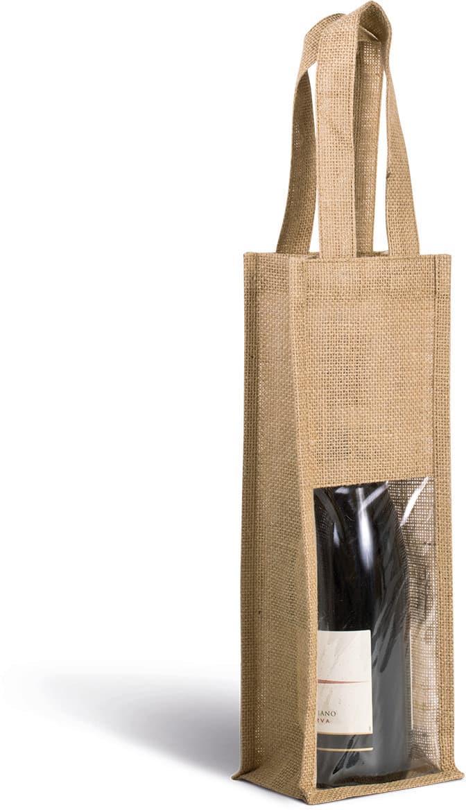 Miniature 1 pour Sac porte-bouteille en jute