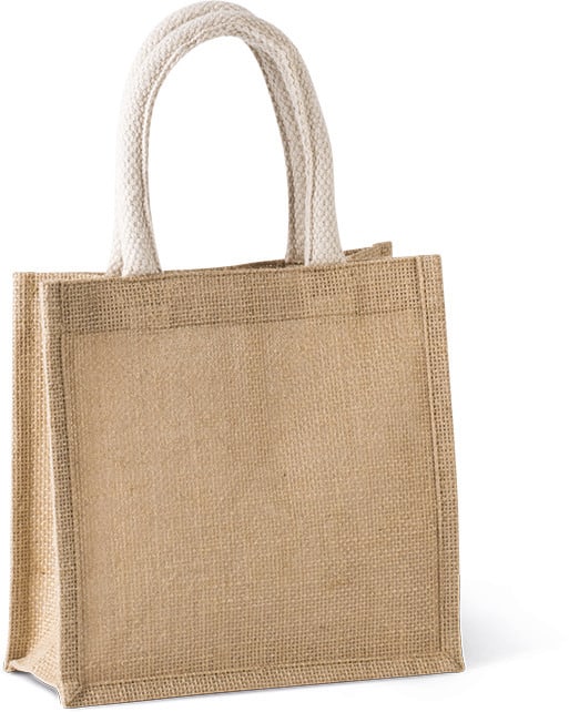 Miniature 1 pour Sac style cabas en toile de jute - petit modèle
