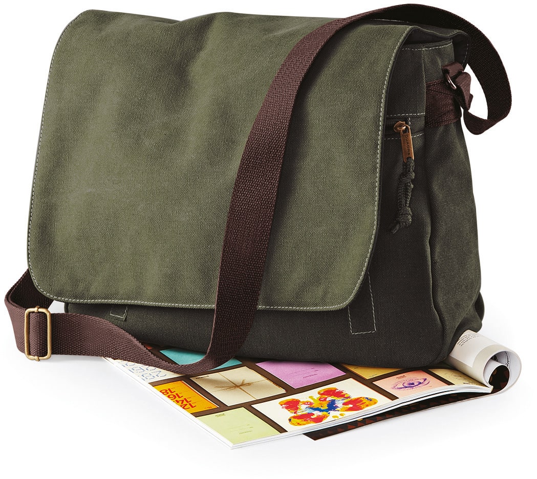 Miniature 5 pour Sac courrier vintage en toile