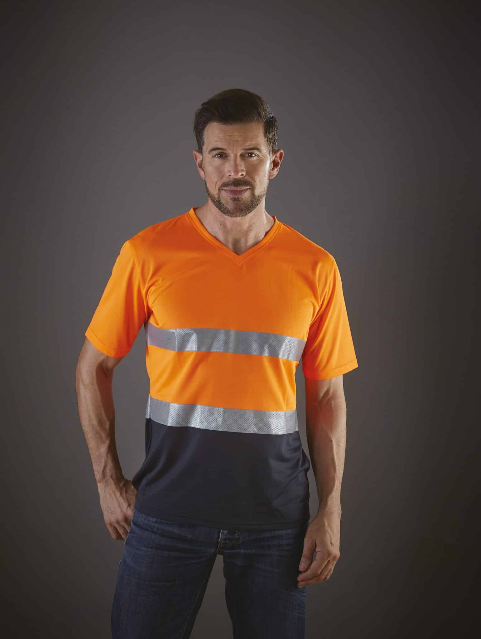 Miniature 4 pour T-shirt col V haute visibilité Top Cool
