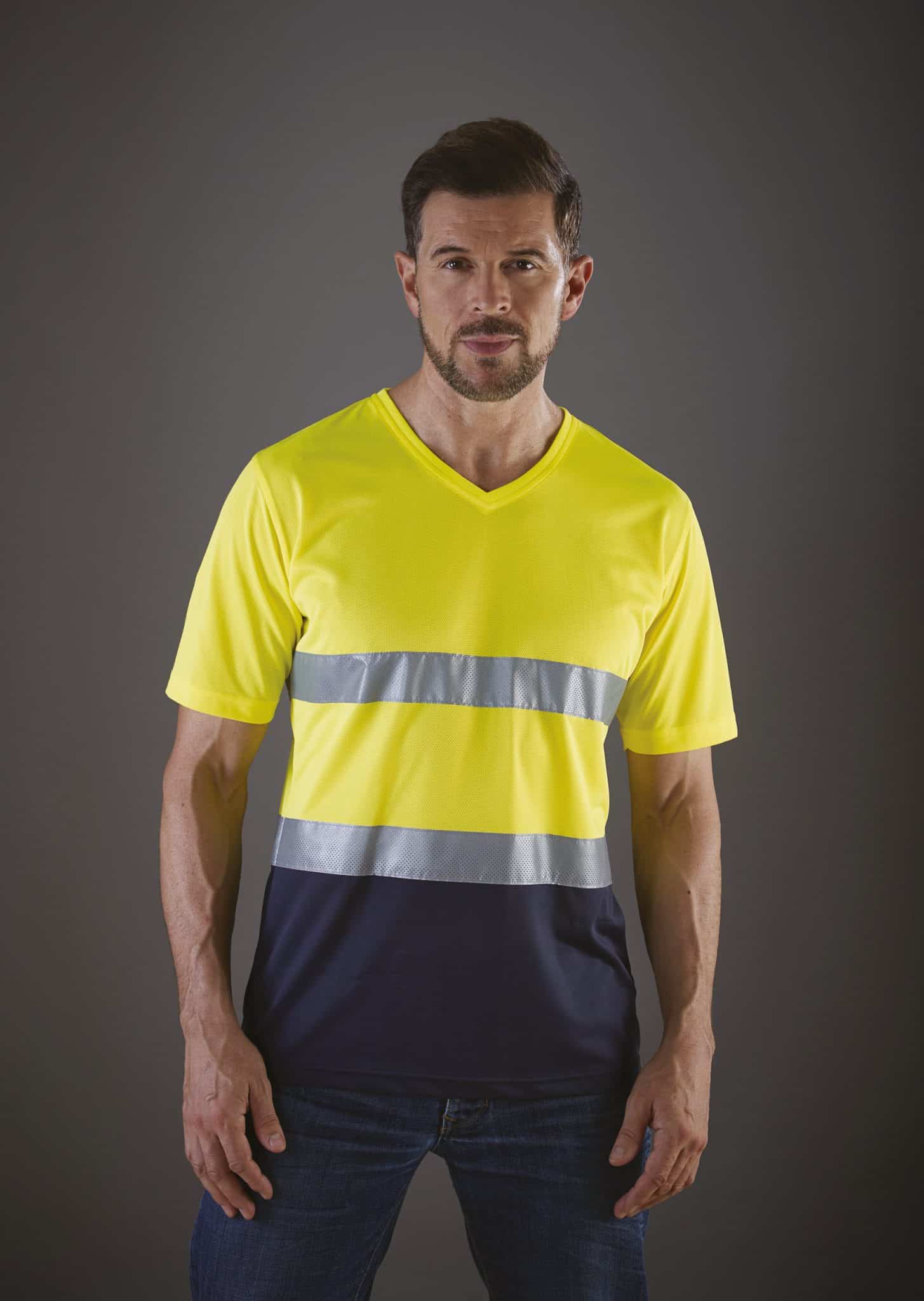 Miniature 2 pour T-shirt col V haute visibilité Top Cool
