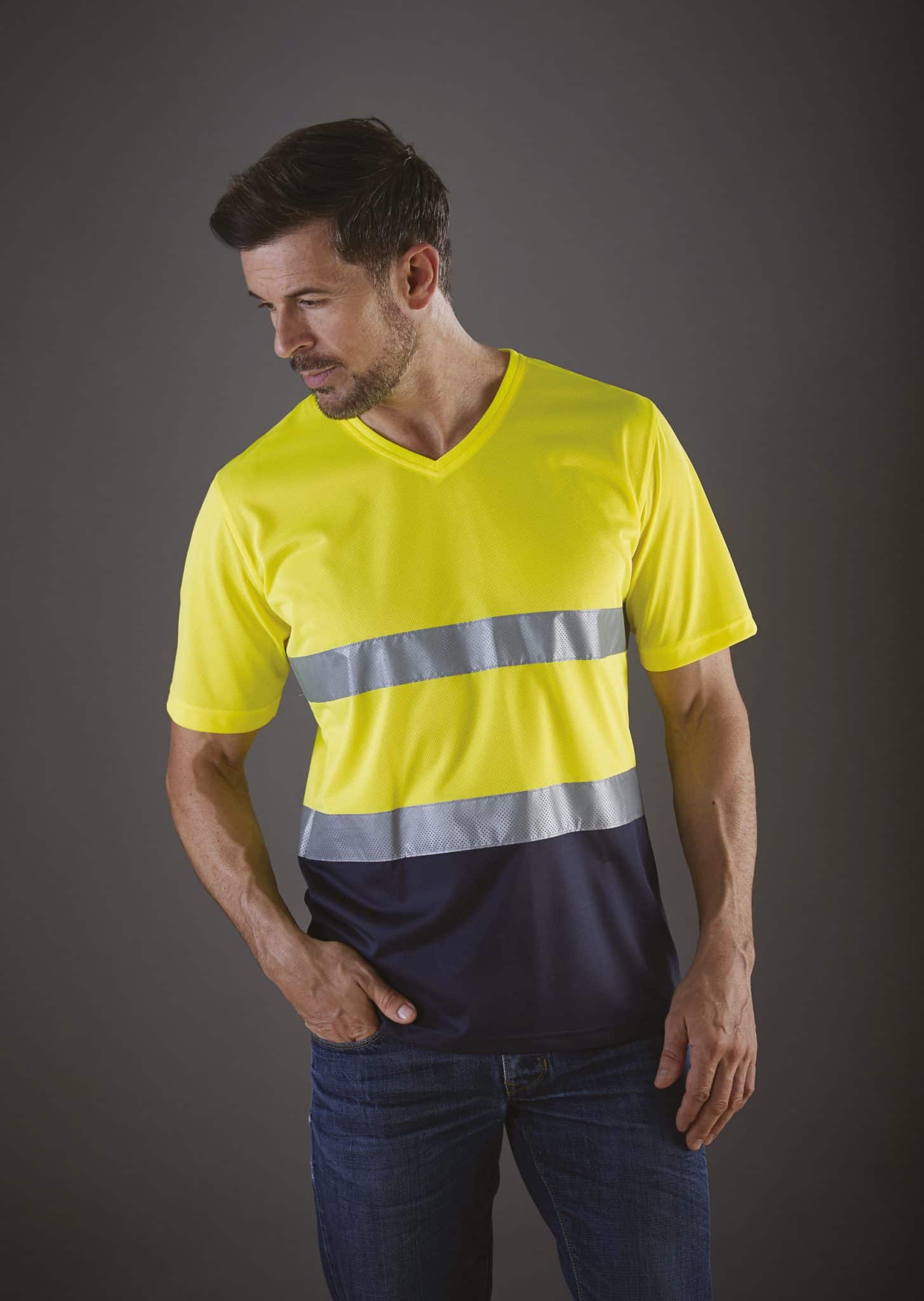 Miniature 5 pour T-shirt col V haute visibilité Top Cool