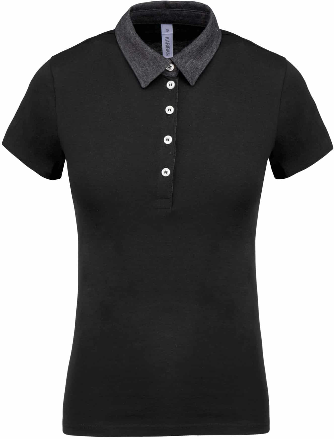 Miniature 12 pour Polo jersey bicolore femme