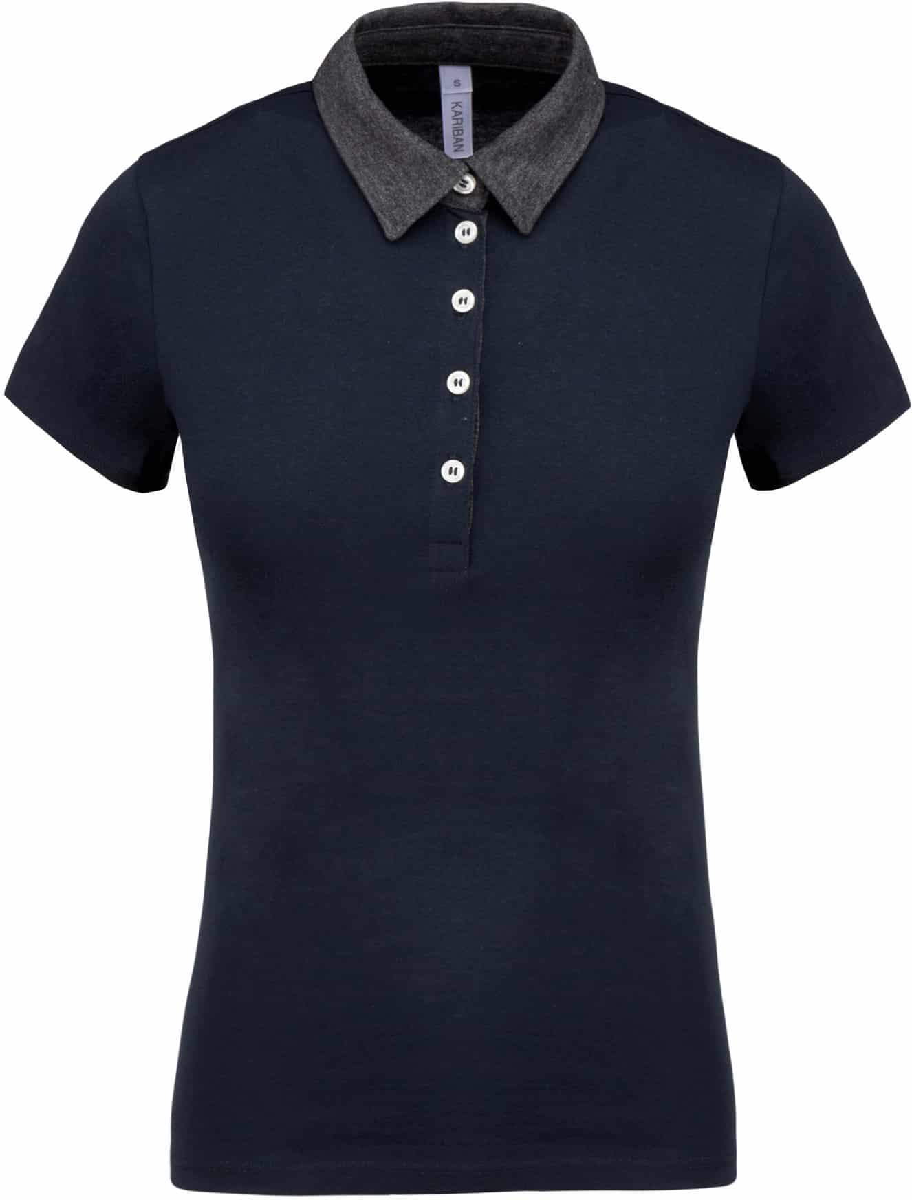 Miniature 15 pour Polo jersey bicolore femme
