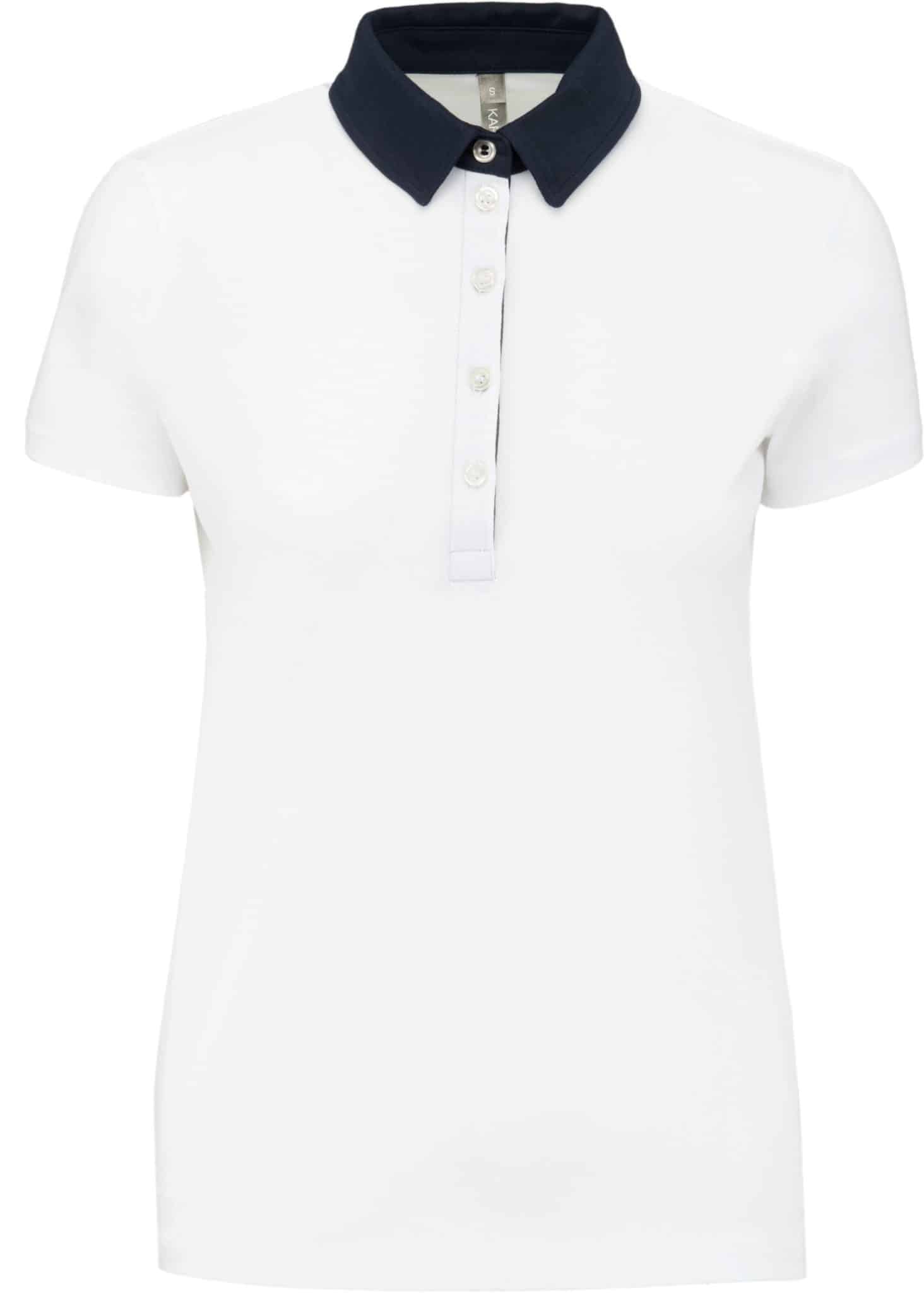 Miniature 17 pour Polo jersey bicolore femme