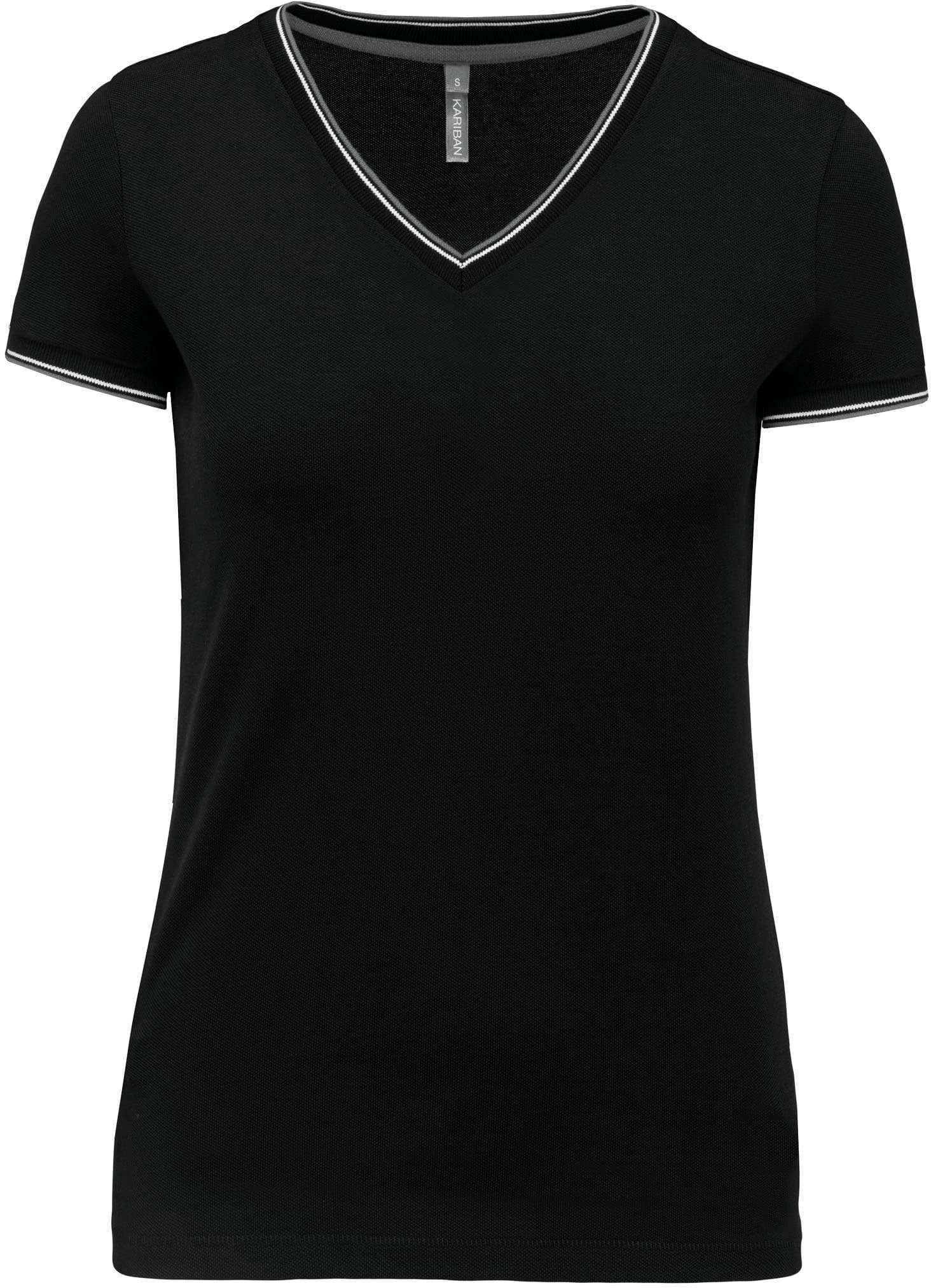 Miniature 9 pour T-shirt maille piquée col V femme