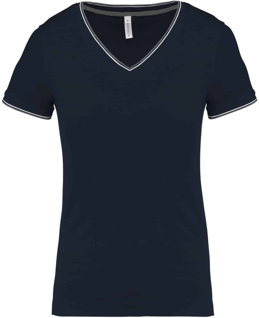 Miniature 10 pour T-shirt maille piquée col V femme