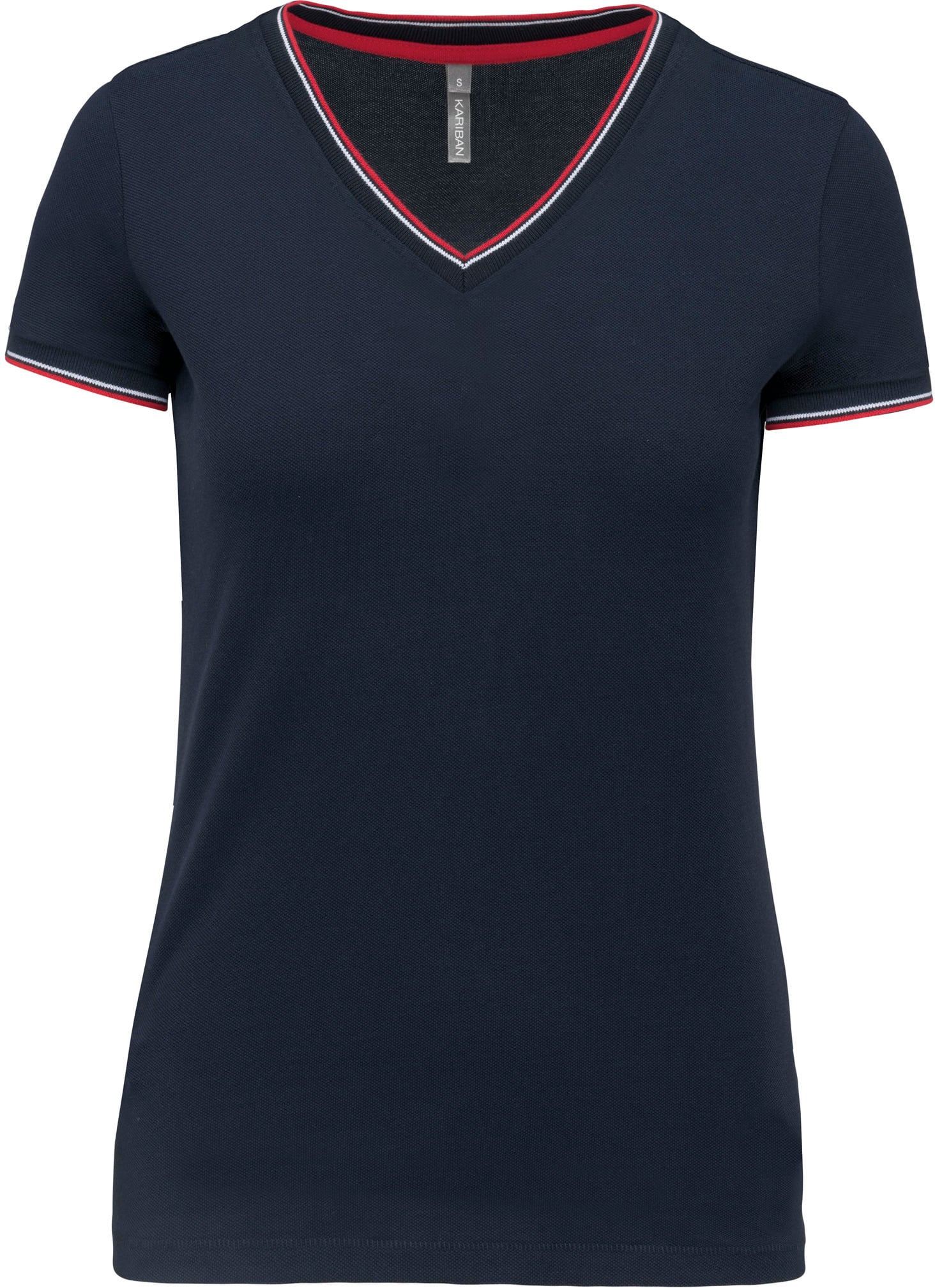Miniature 11 pour T-shirt maille piquée col V femme