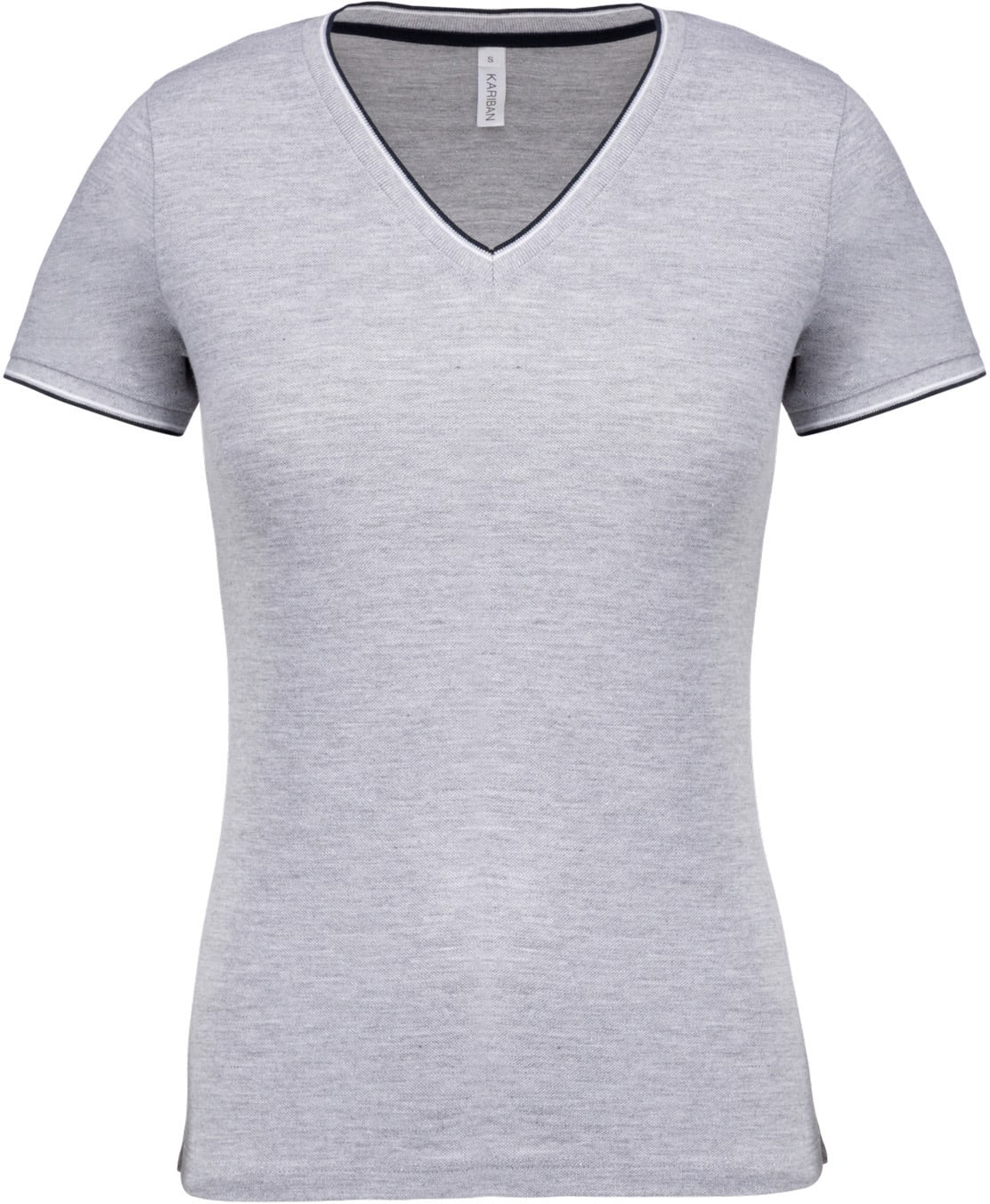Miniature 12 pour T-shirt maille piquée col V femme