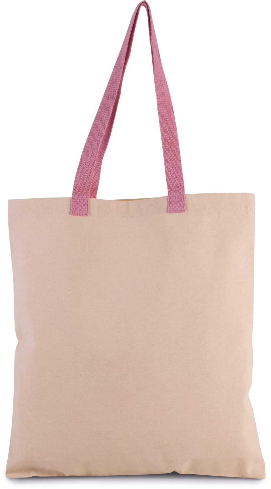 Miniature 5 pour Sac shopping plat en toile avec poignées contrastées