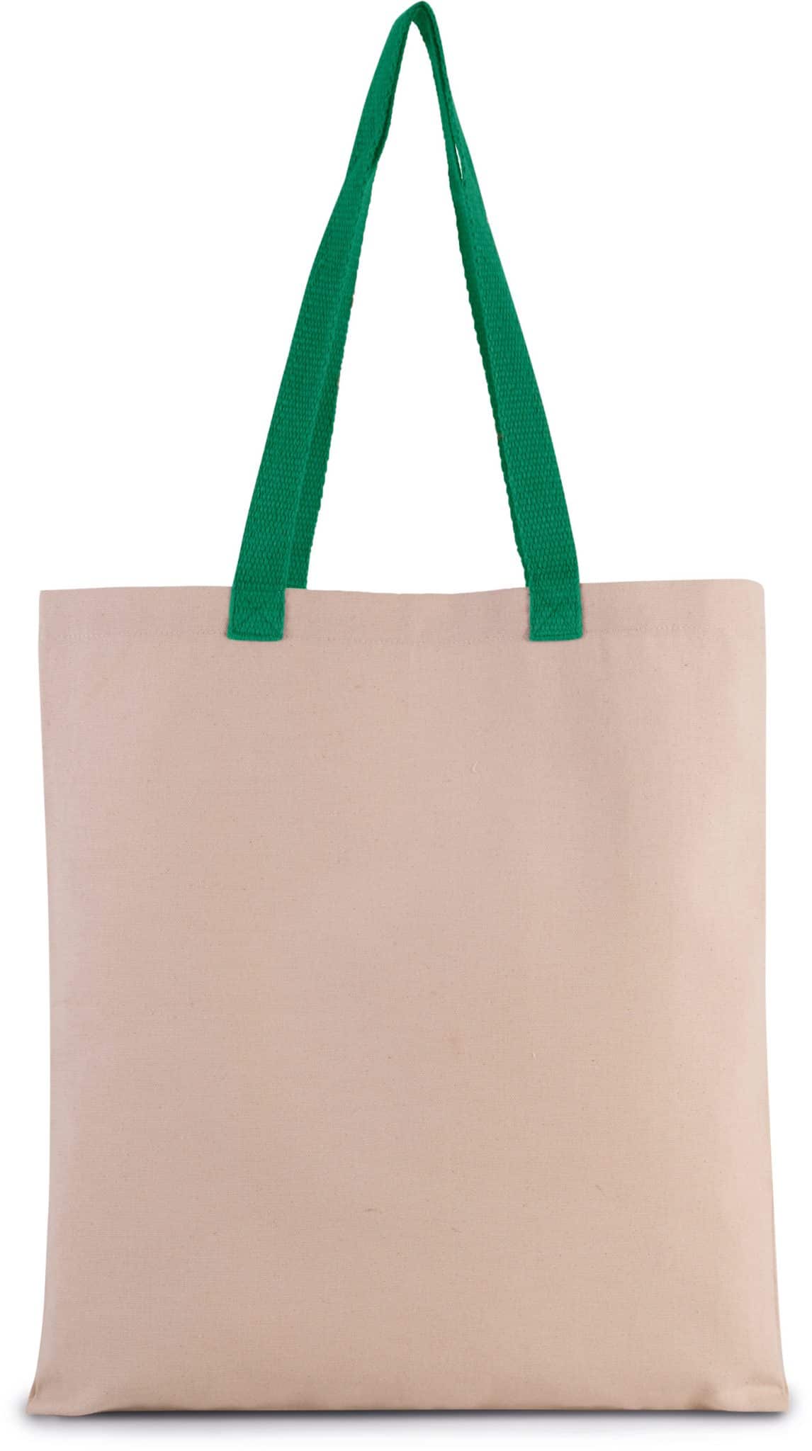 Miniature 7 pour Sac shopping plat en toile avec poignées contrastées