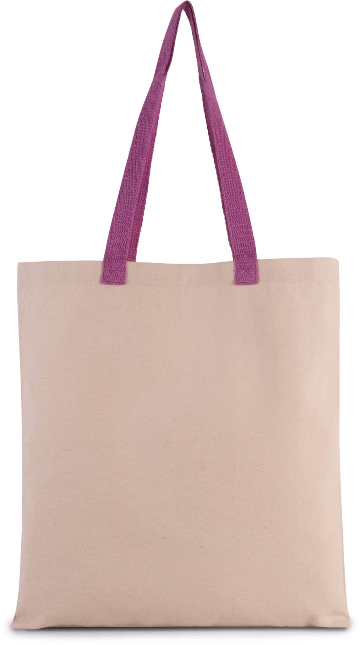 Miniature 10 pour Sac shopping plat en toile avec poignées contrastées