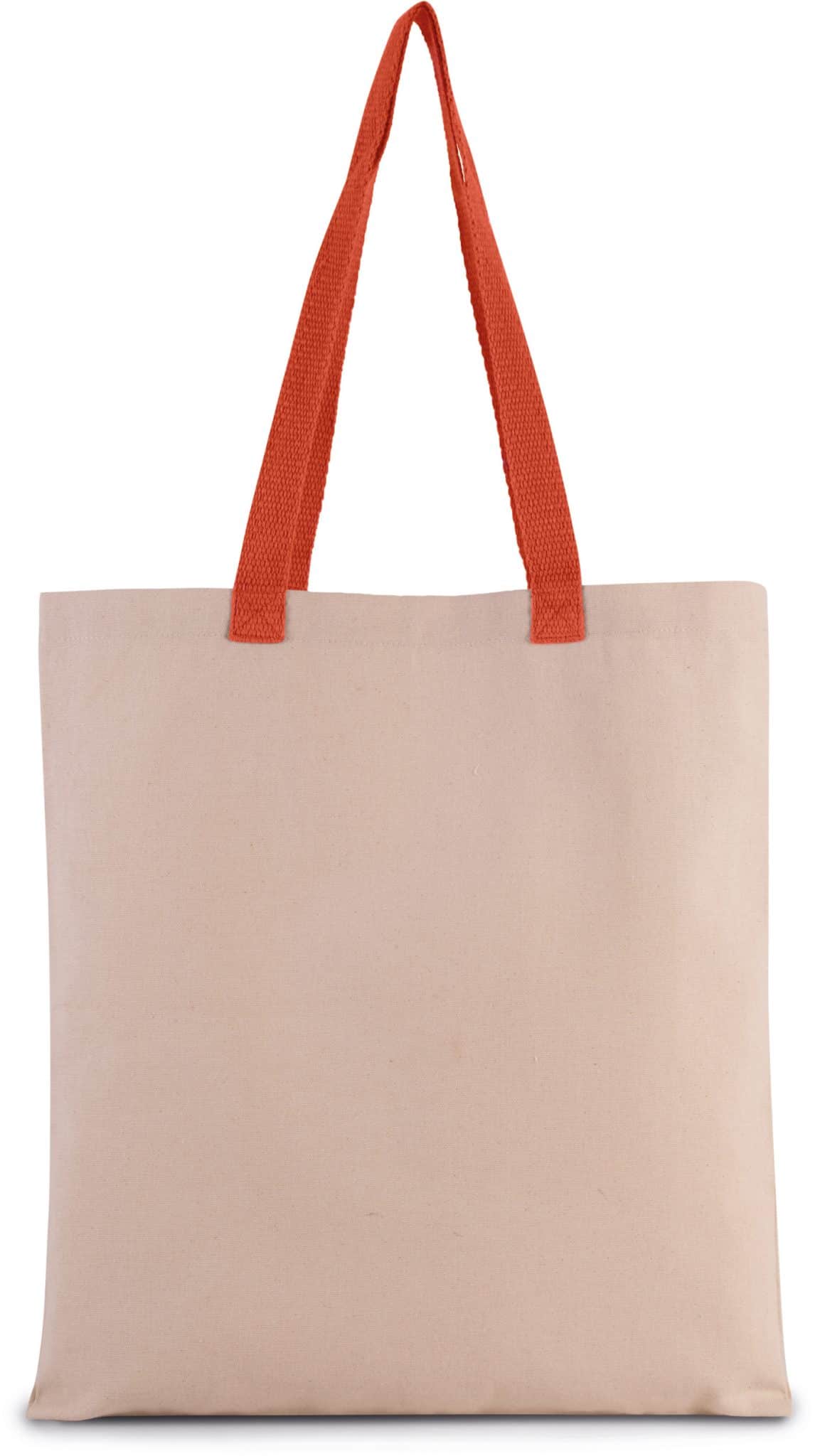 Miniature 11 pour Sac shopping plat en toile avec poignées contrastées