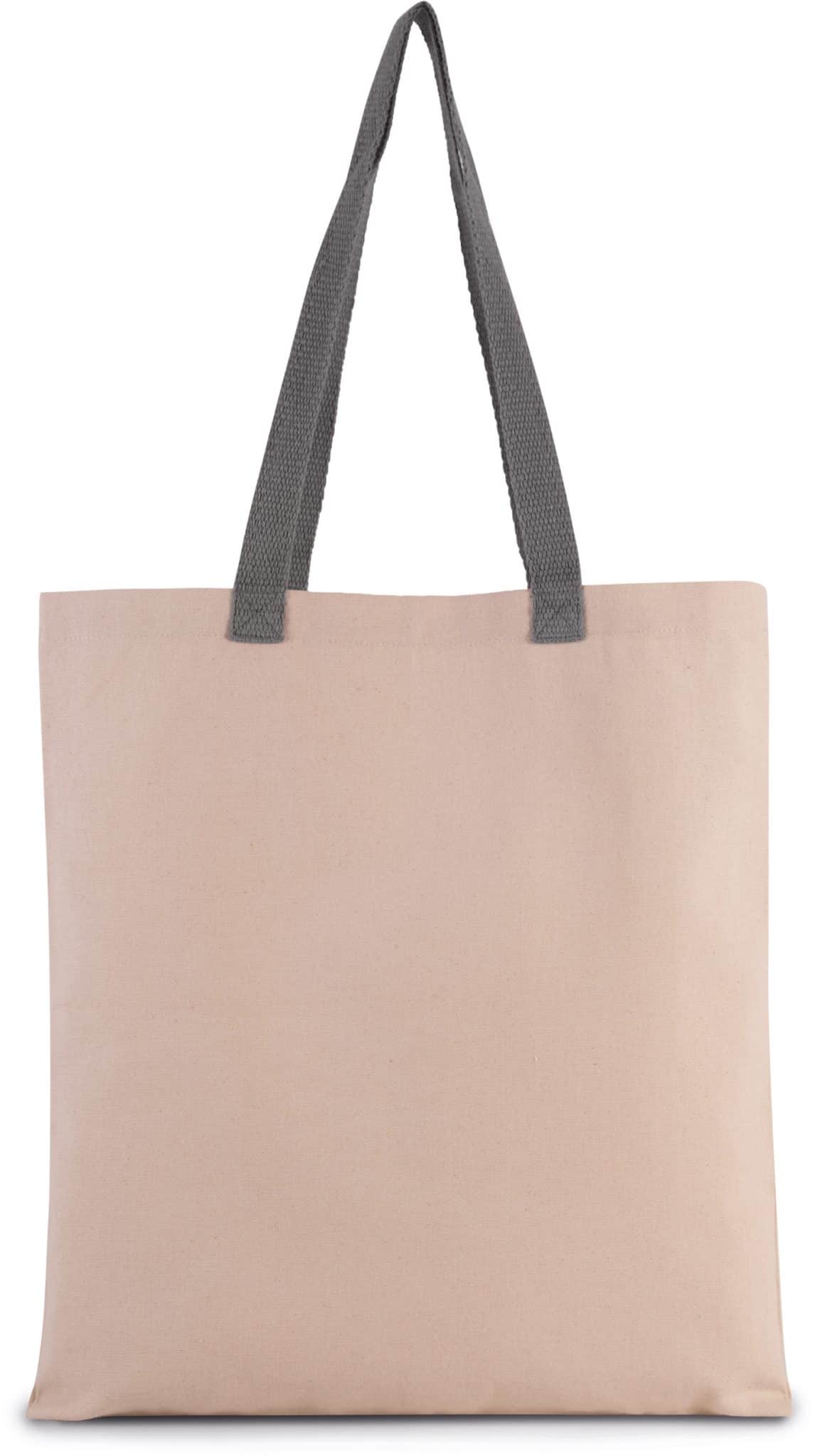Miniature 12 pour Sac shopping plat en toile avec poignées contrastées