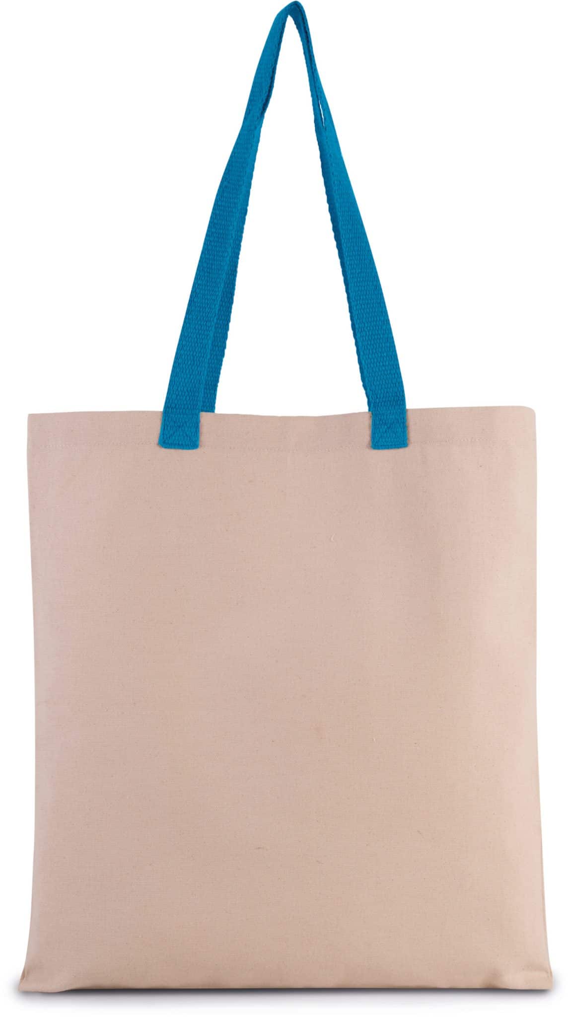 Miniature 13 pour Sac shopping plat en toile avec poignées contrastées