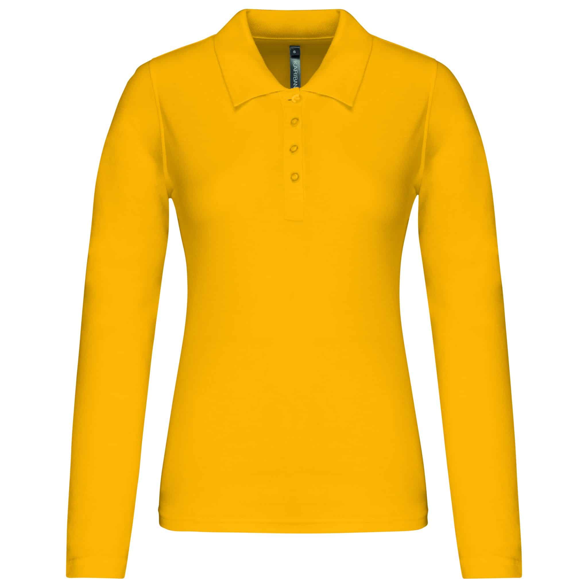 Miniature 25 pour Polo piqué manches longues femme