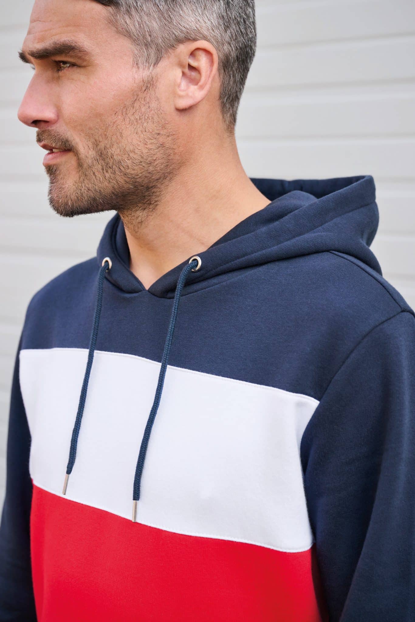 Miniature 8 pour Sweat-shirt tricolore à capuche unisexe