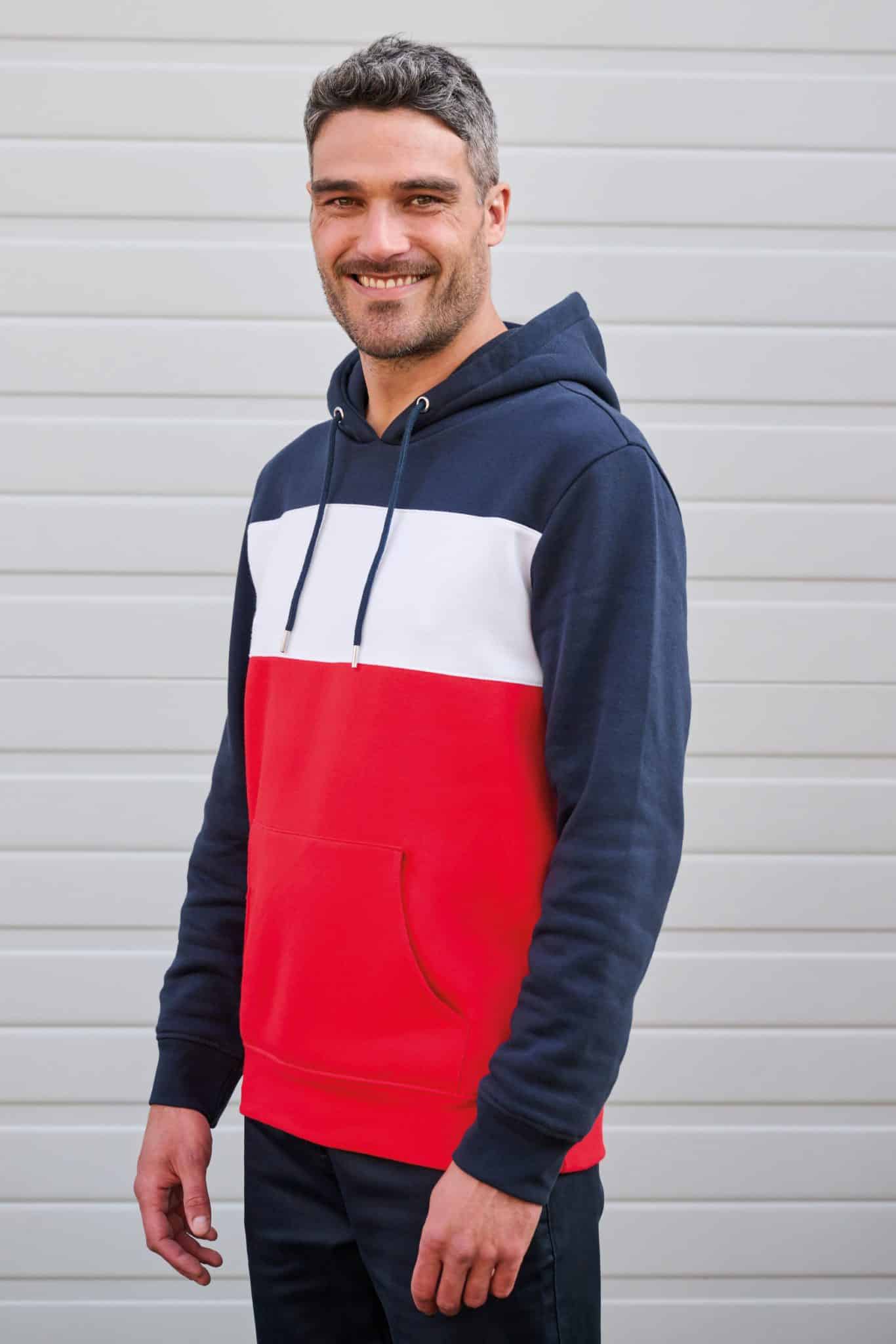 Miniature 4 pour Sweat-shirt tricolore à capuche unisexe